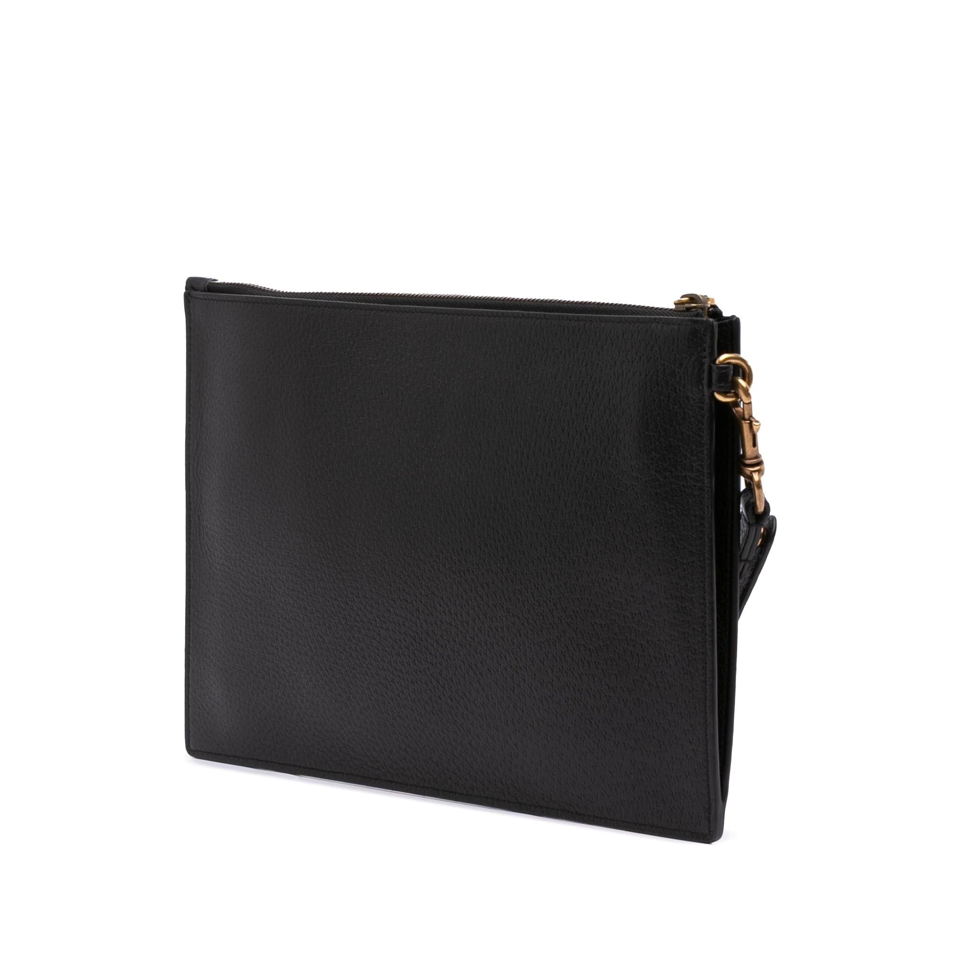 Gucci Web Agora Leather Clutch Bag