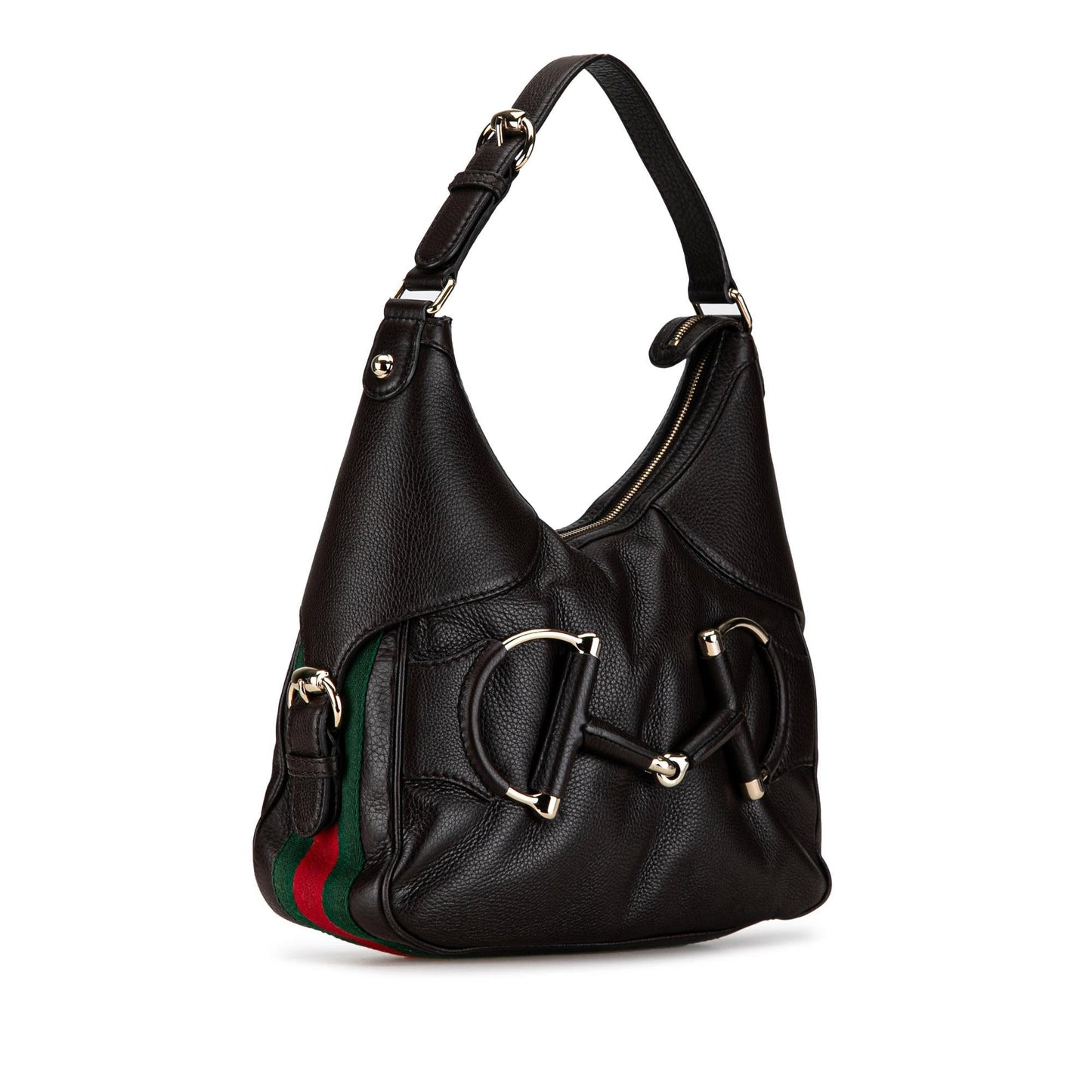 Gucci Web Horsebit Heritage SHG-jzG0Tk Leather Calf Brown Shoulder Bag