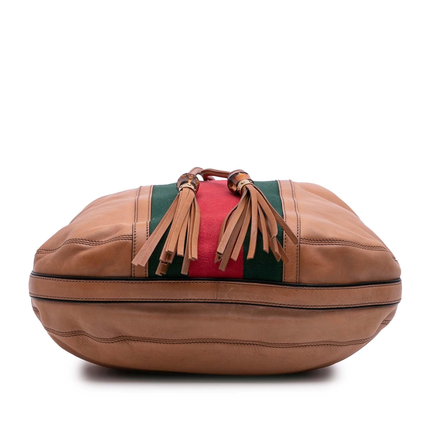 Gucci Web Rania Drawstring Leather Calf Brown Jewelry