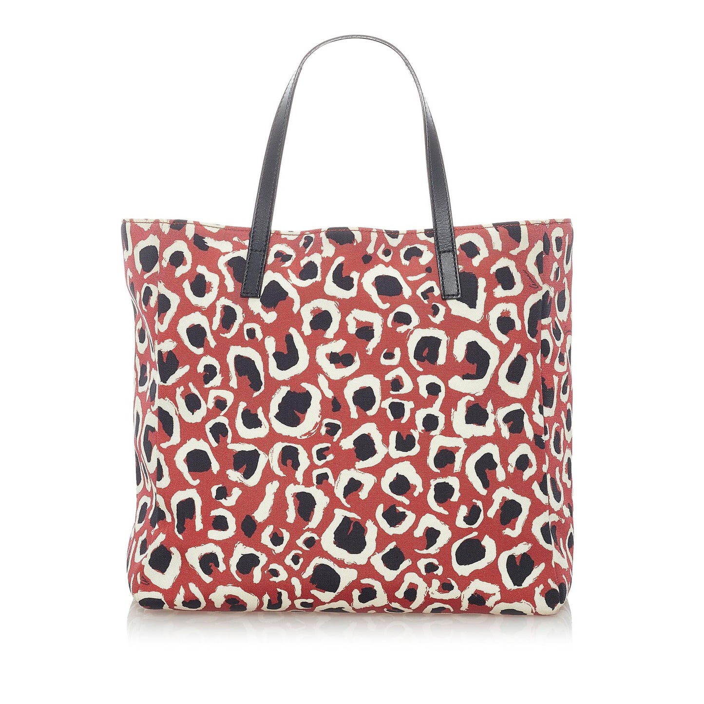 Gucci Leopard Printed SHG Nylon Red Tote Bag