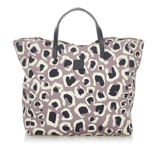 Gucci Leopard Printed SHG Nylon Tote Bag