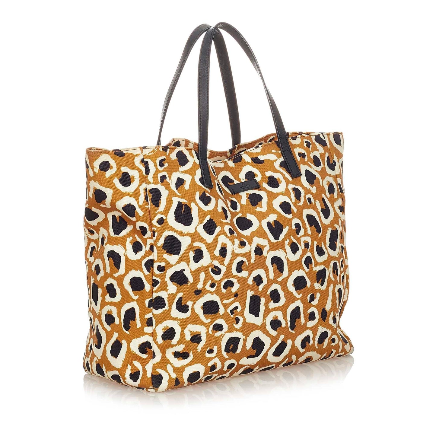 Gucci Leopard Printed SHG Nylon Black Brown Tote Bag