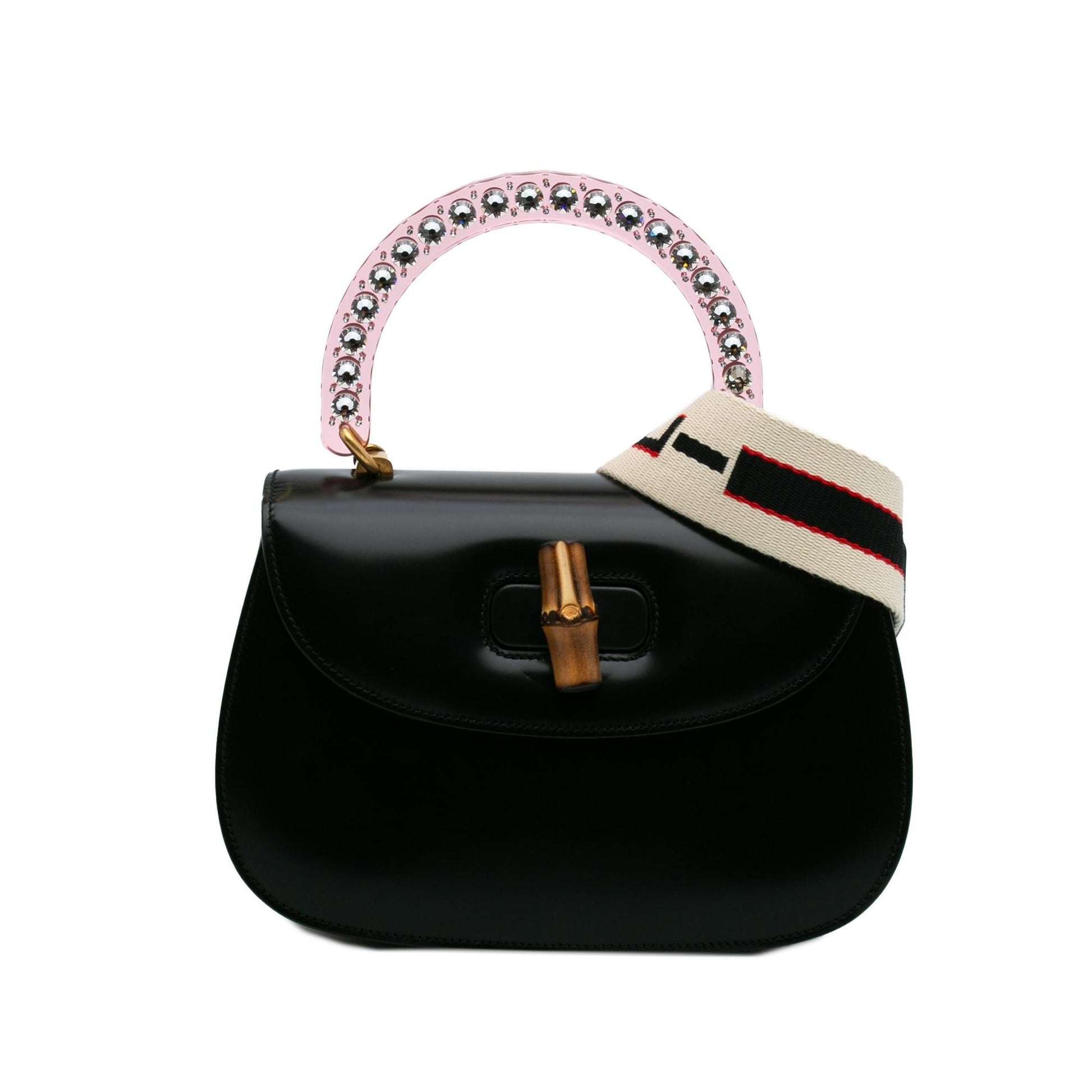 Gucci Limited Edition Acrylic Classic 2 Calf Calfskin Black Medium Satchel Bag Bag 1