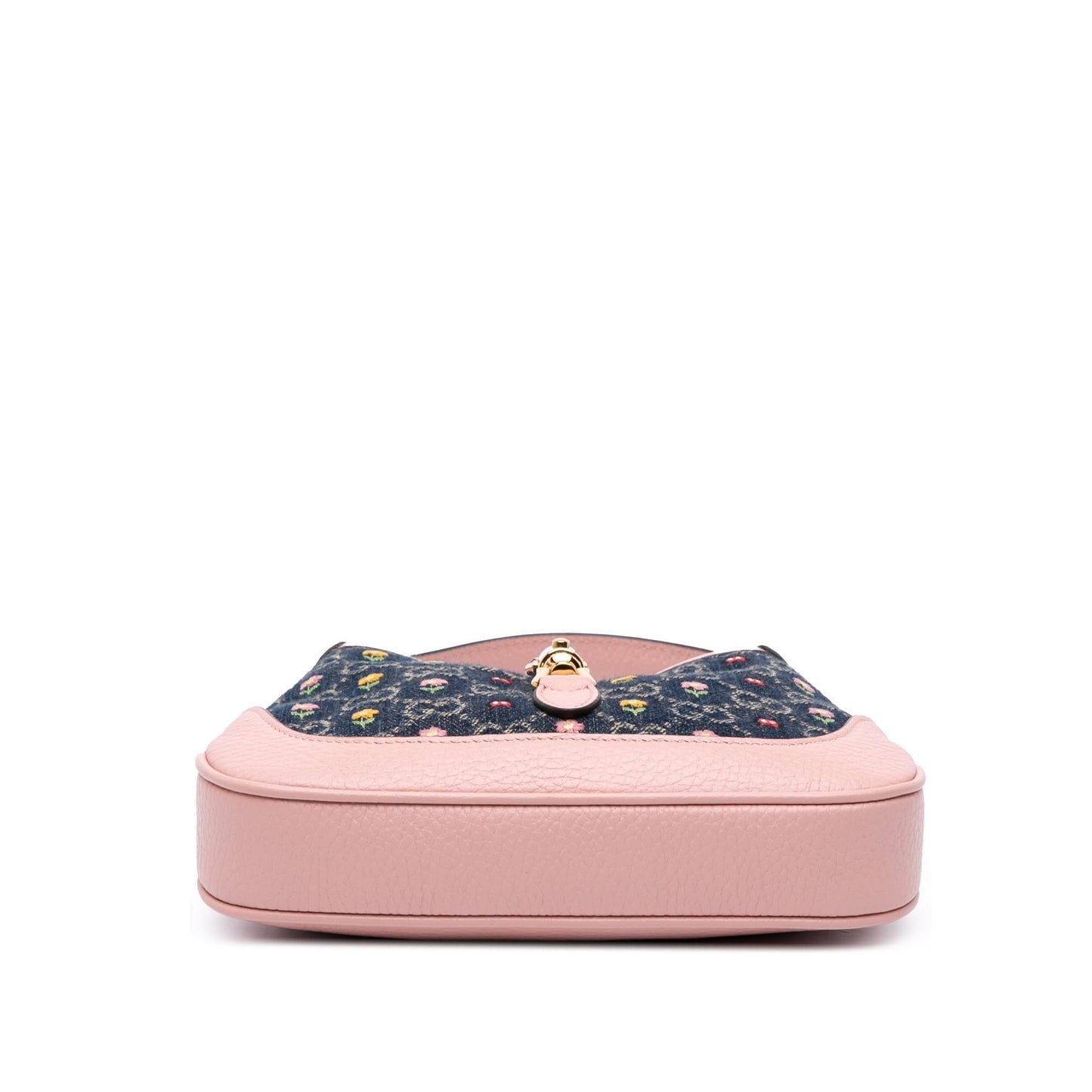 Gucci Limited Edition GG Embroidered Floral Denim Mini Crossbody Bag