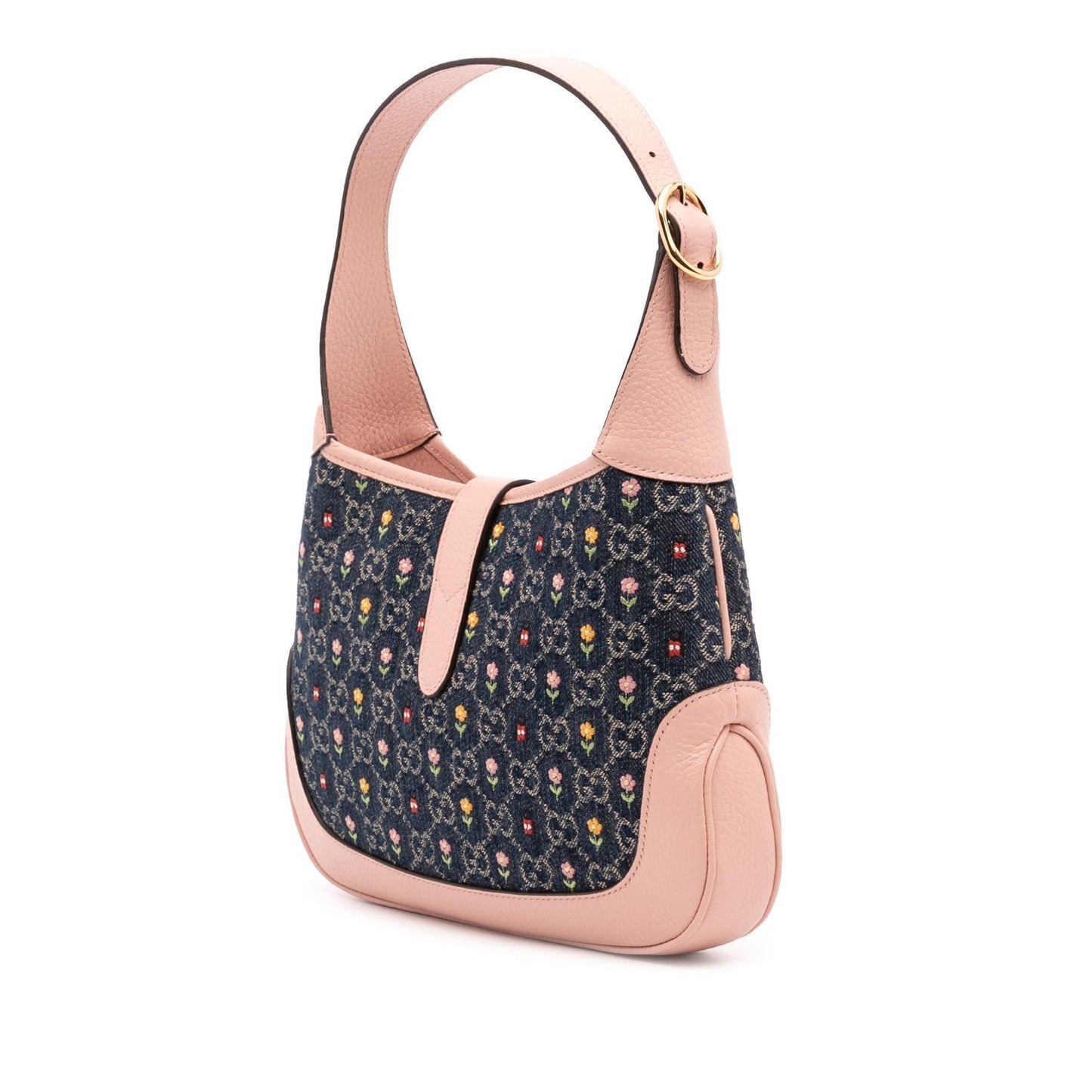 Gucci Limited Edition GG Embroidered Floral Denim Small Crossbody Bag Crossbody 1