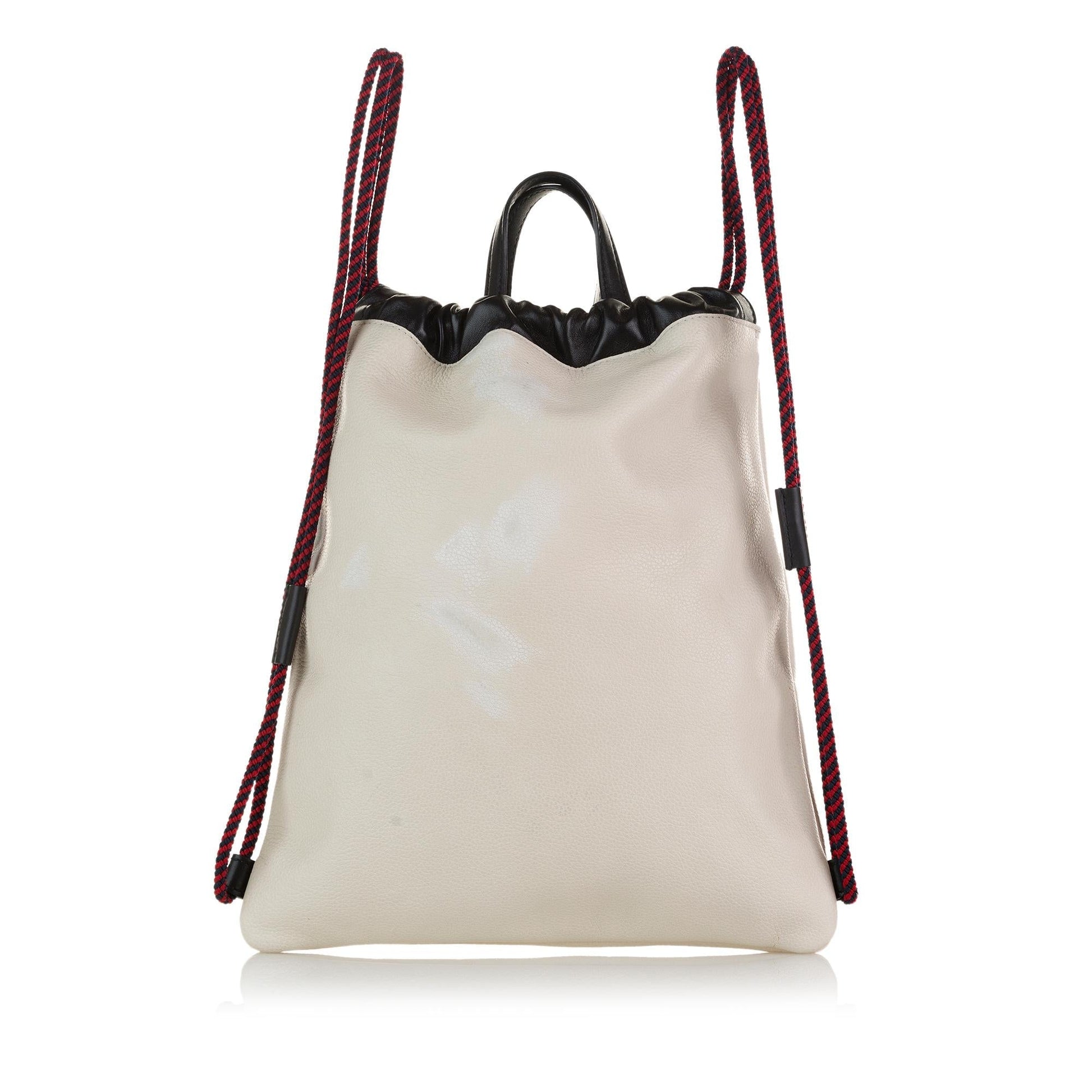 Gucci Drawstring Backpack SHG-Vl8urK Calf White Logo Jewelry