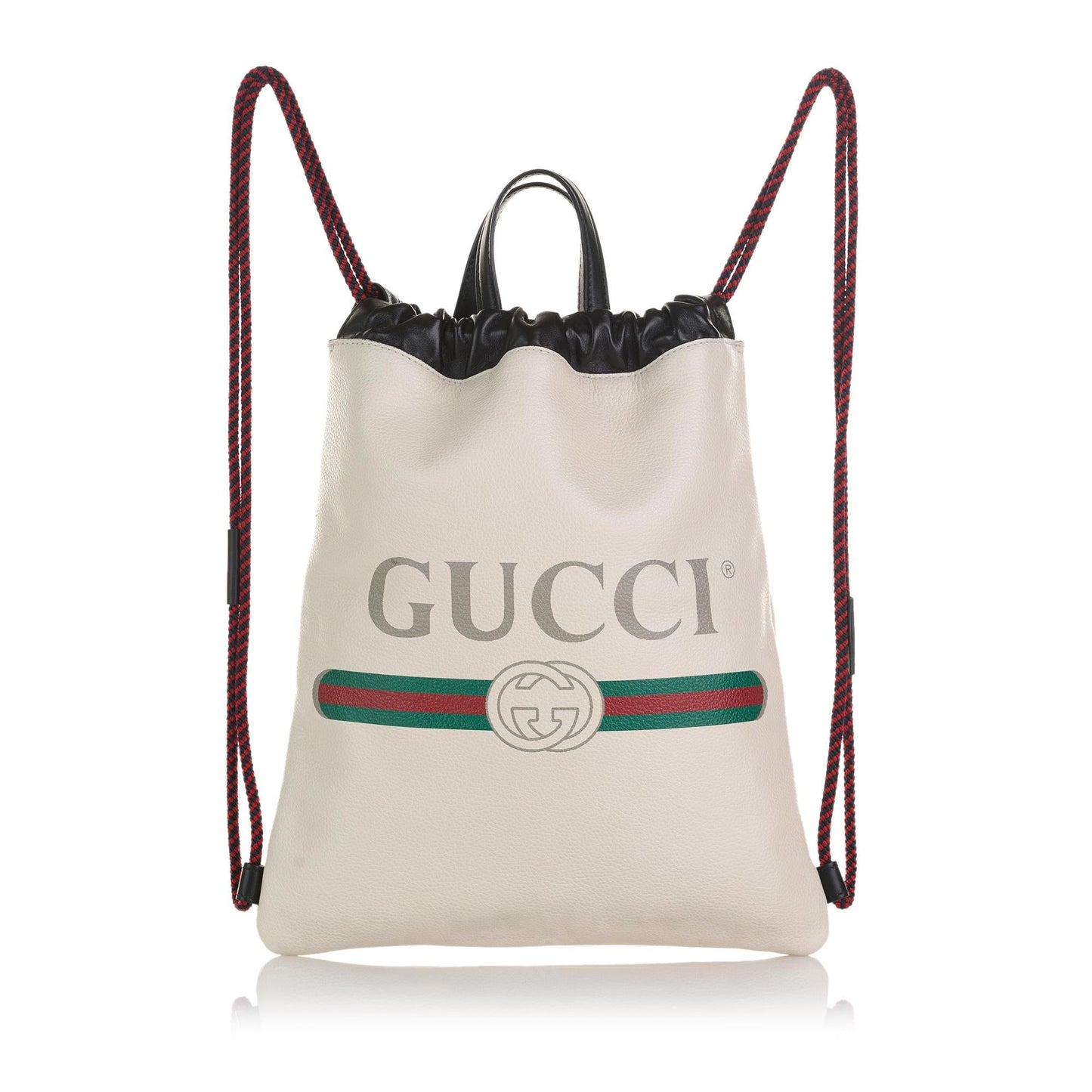 Gucci Drawstring Backpack SHG-Vl8urK Calf White Logo Jewelry