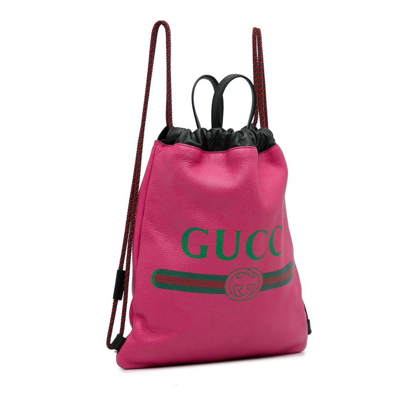 Gucci Drawstring Backpack SHG-u6A3A1 Calf Pink Logo Jewelry
