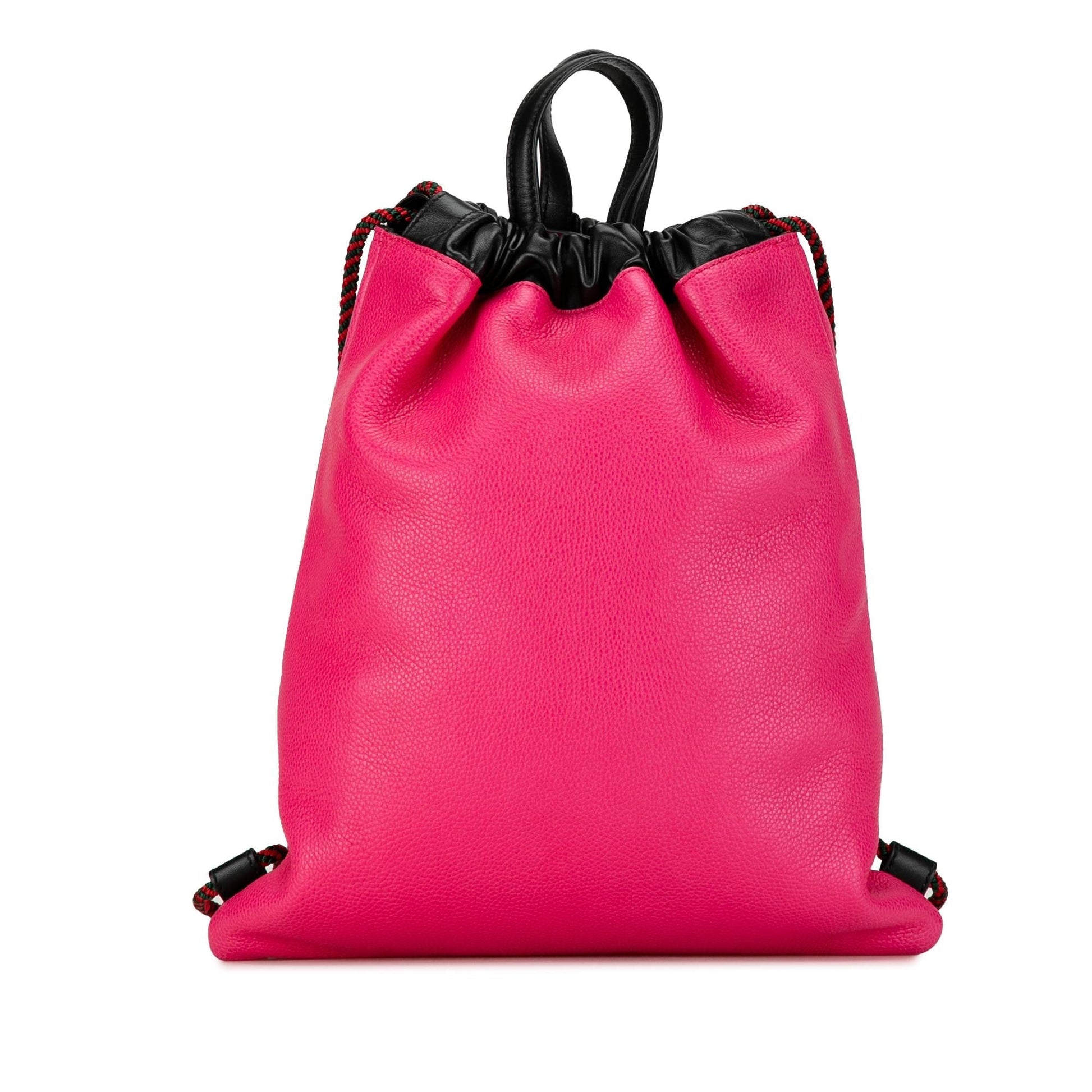 Gucci Drawstring Backpack SHG-7UcvNP Calf Pink Logo Jewelry