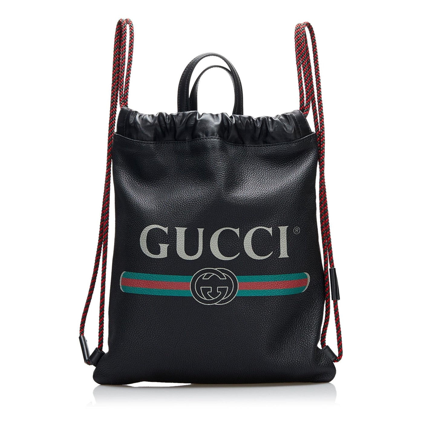 Gucci Drawstring Backpack SHG-f1YPPC Leather Calf Black Logo Jewelry