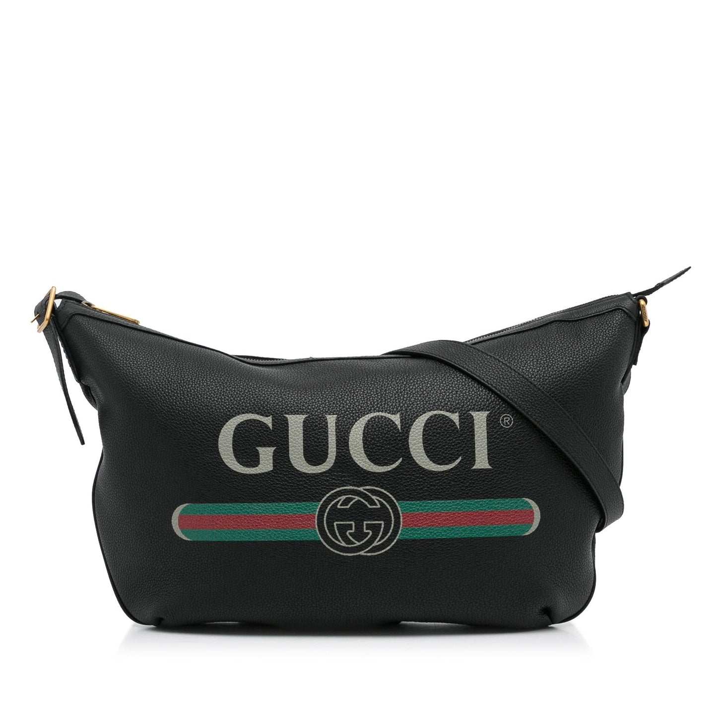 Gucci Half Moon SHG-yiN9Q7 Calf Black Logo Shoulder Bag