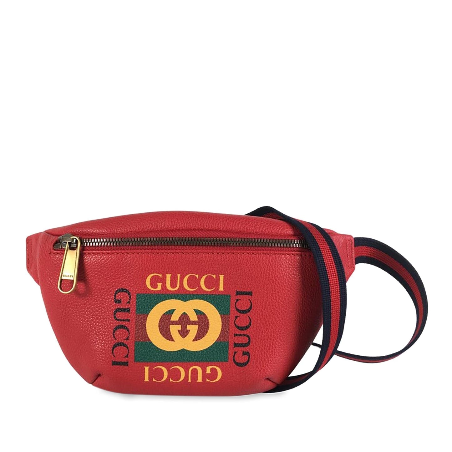 Gucci Belt SHG-6CRbrH Leather Calf Red Logo Accessory