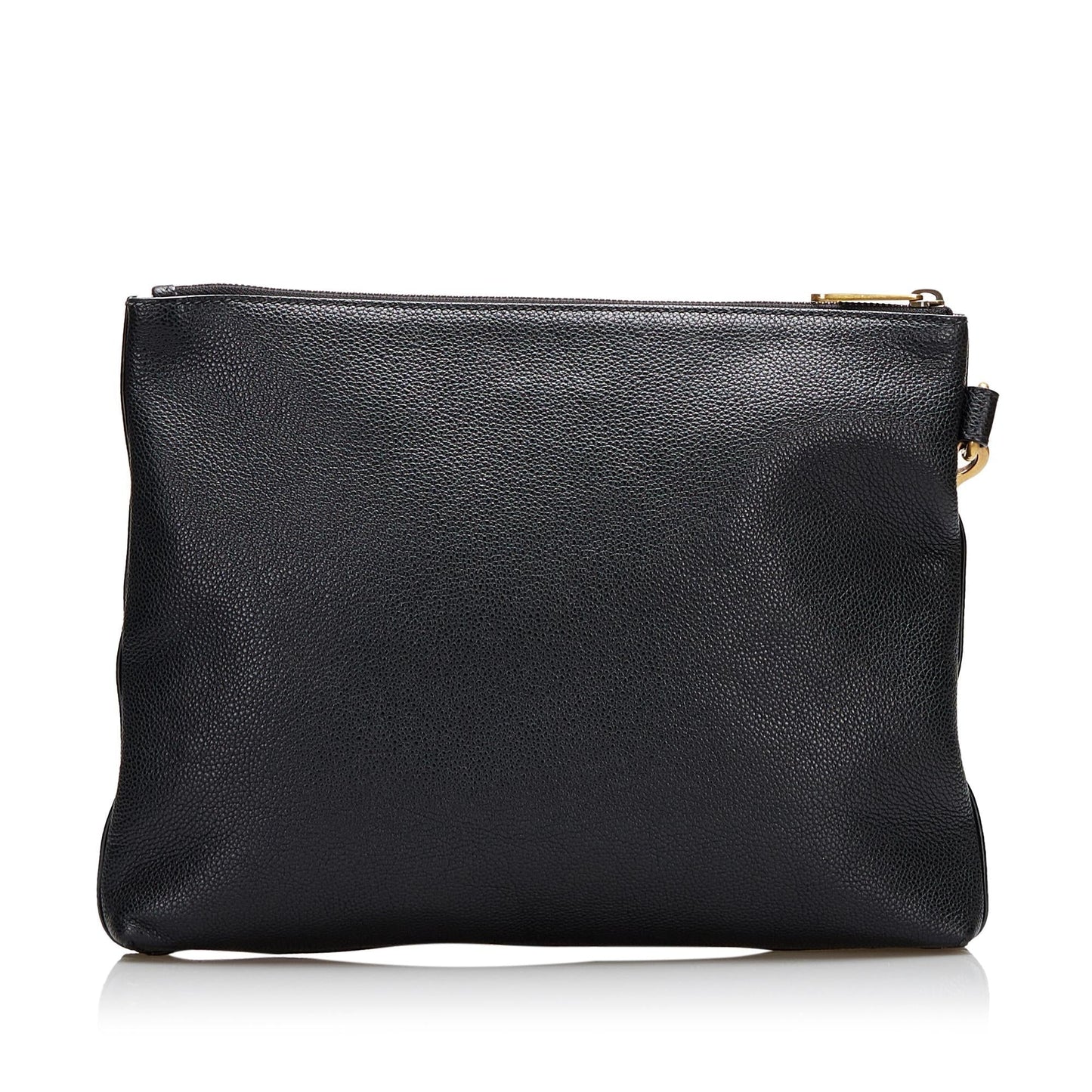 Gucci SHG-Kmt4iX Leather Calf Black Logo Clutch Bag
