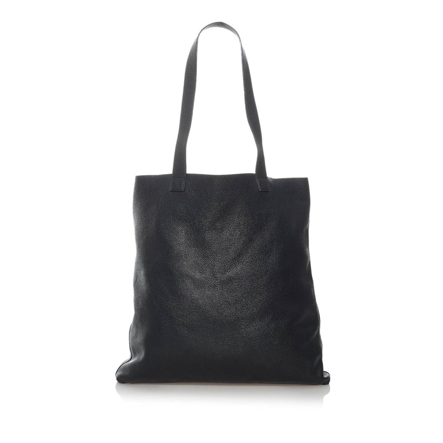 Gucci SHG Leather Calf Black Logo Tote Bag