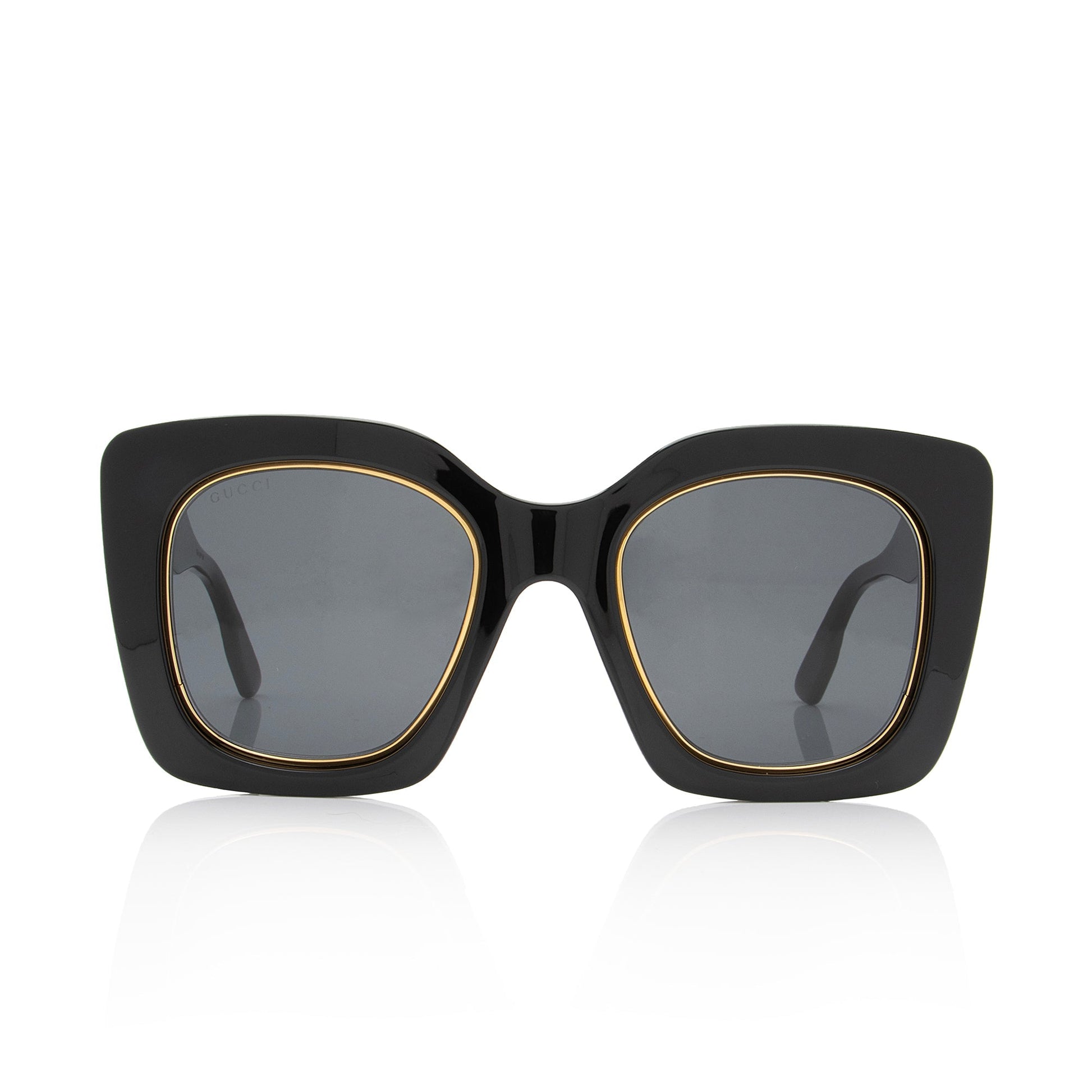 Gucci Oversized Butterfly Sunglasses SHF-MuUS94 Black Logo Accessory