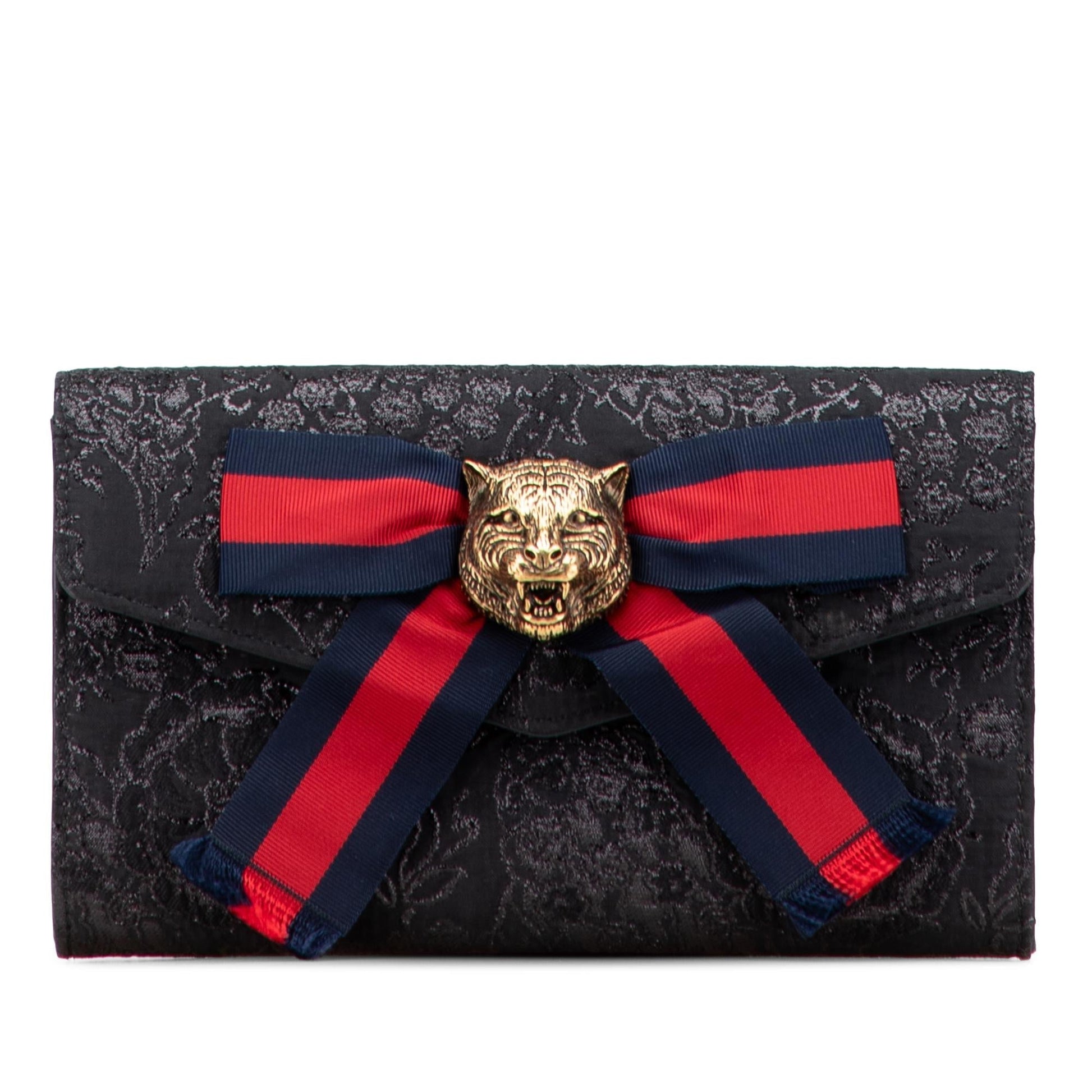 Gucci Lurex Brocade Animalier Broadway Clutch Bag