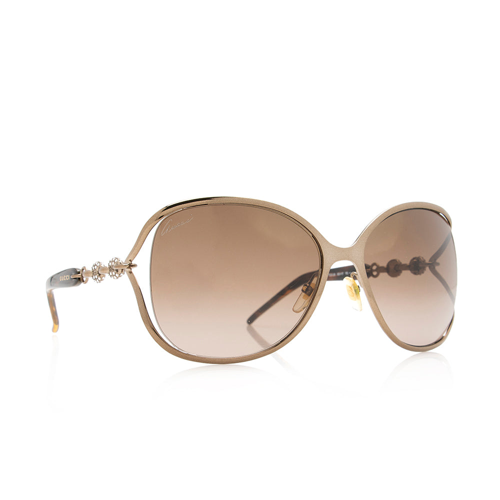 Gucci Marina Crystal Sunglasses SHF Brown Chain Accessory