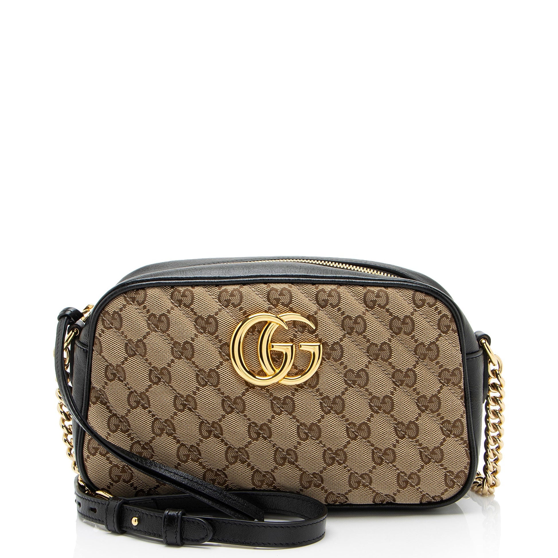 Gucci GG Marmont Camera Matelasse Leather Canvas Black Crossbody Bag Bag 1
