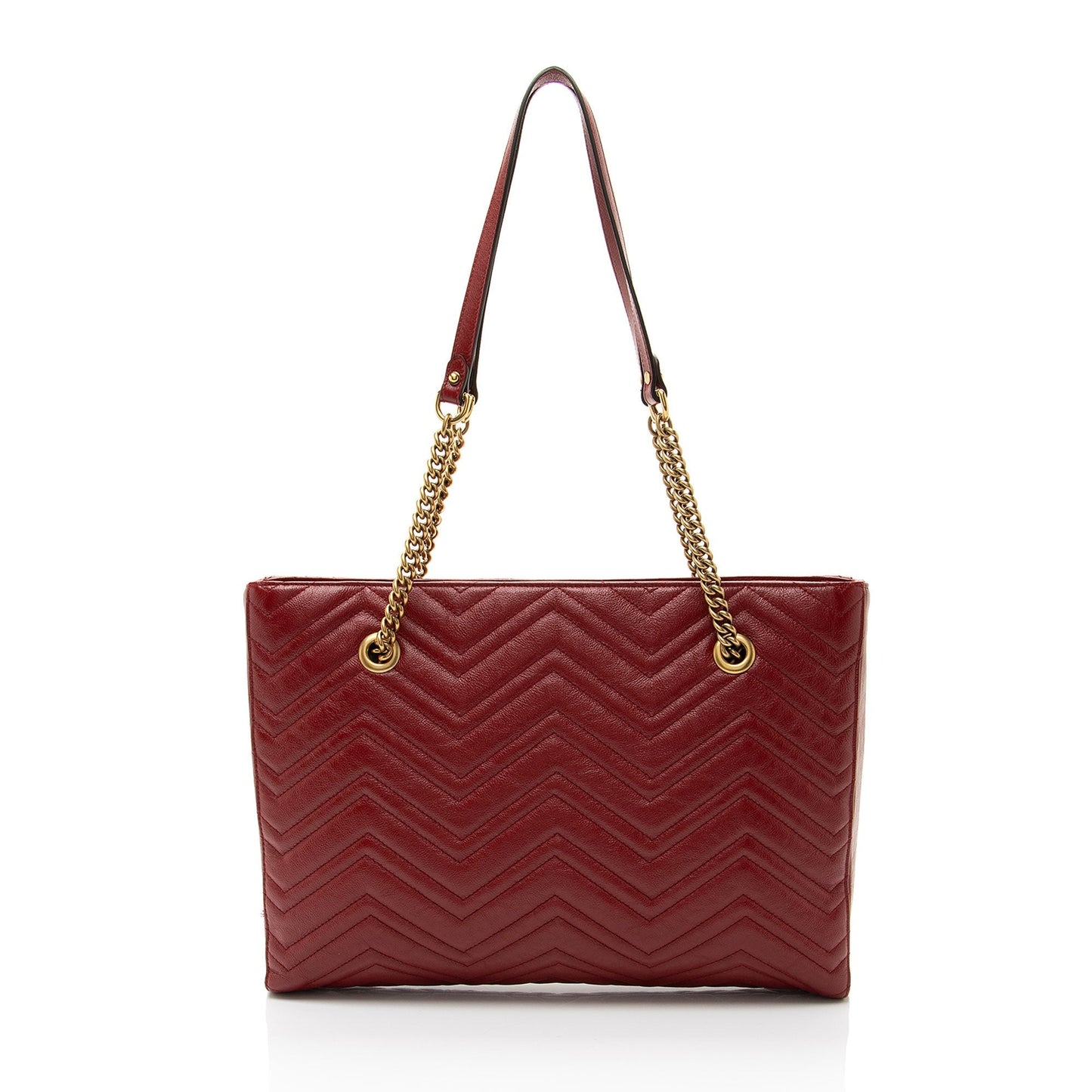 Gucci GG Marmont Matelasse Leather Red Medium Tote Bag