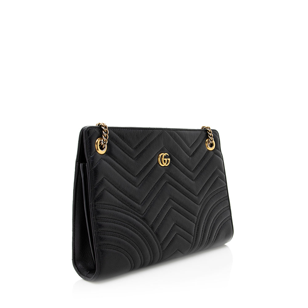 Gucci GG Marmont SHF Matelasse Leather Black Small Tote Bag