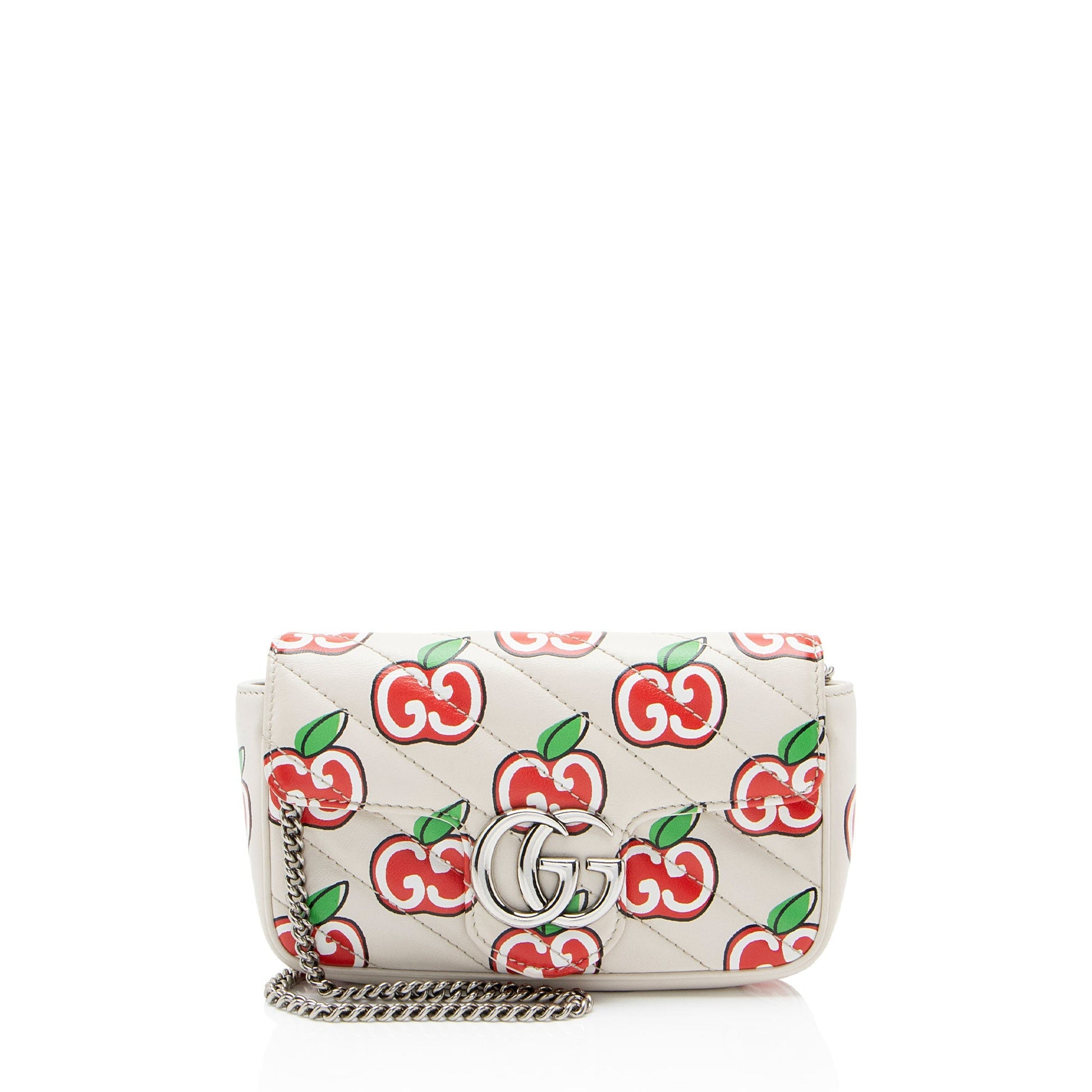 Gucci Apple GG Marmont Matelasse Leather Mini Flap Crossbody Bag