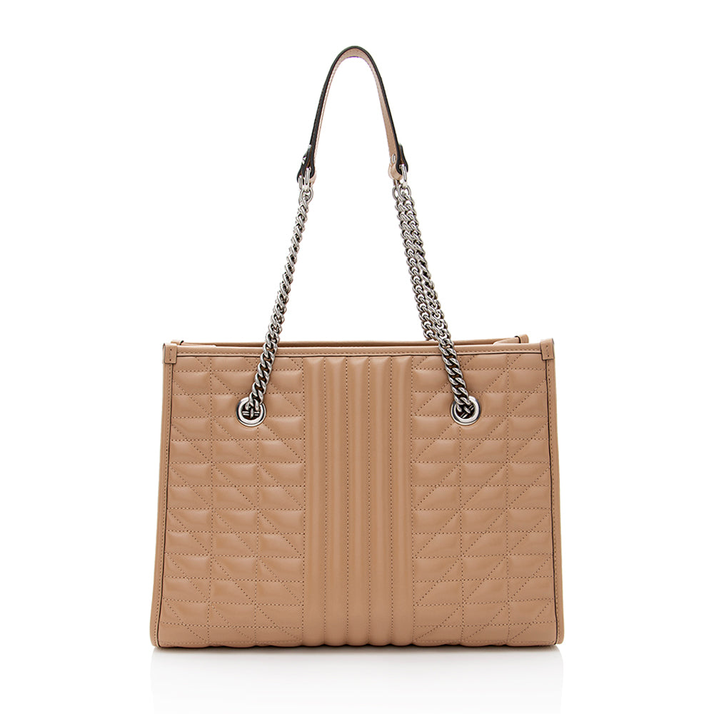 Gucci GG Marmont Aria SHF Matelasse Leather Beige Medium Tote Bag
