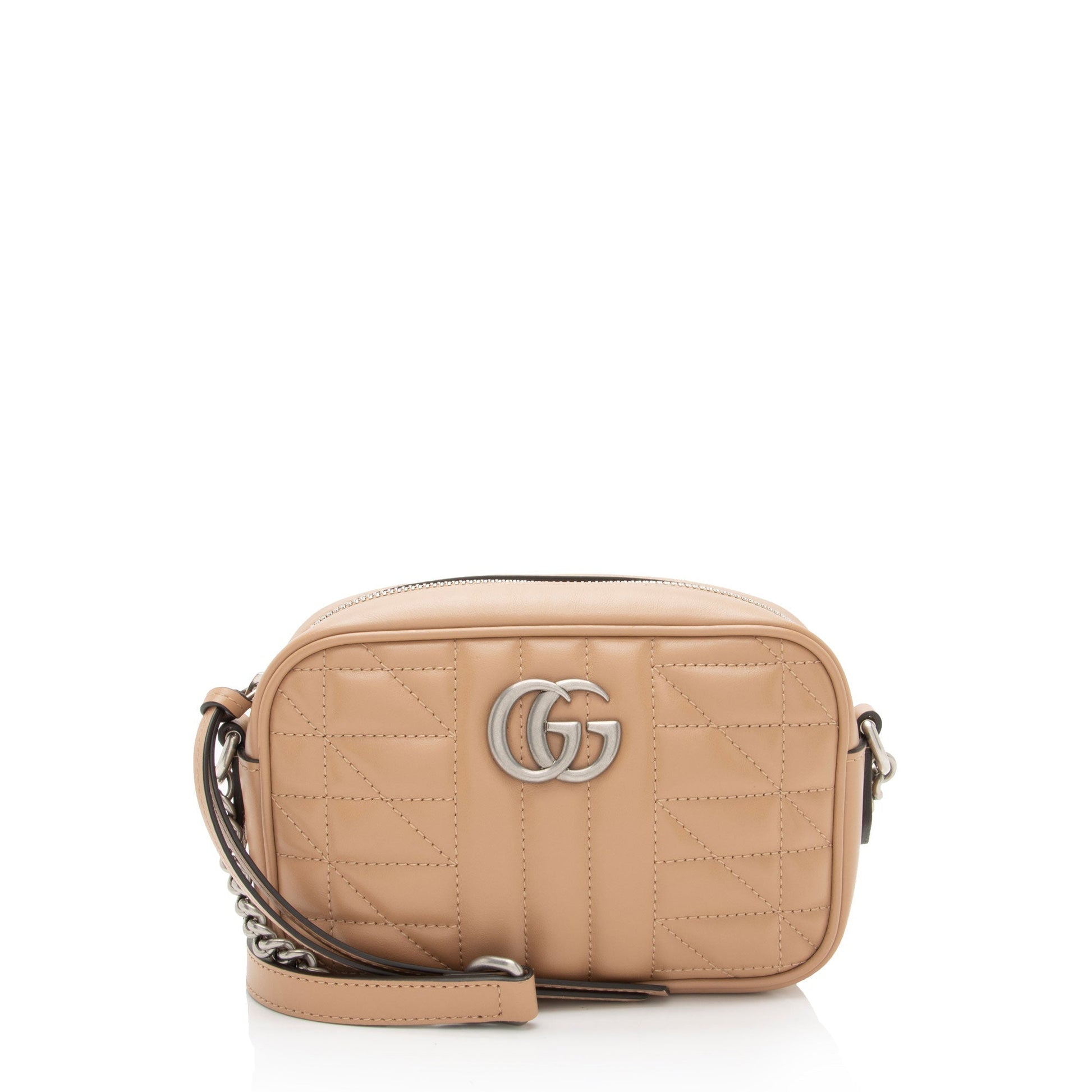 Gucci Mixed GG Marmont Aria Camera Matelasse Leather Beige Mini Crossbody Bag