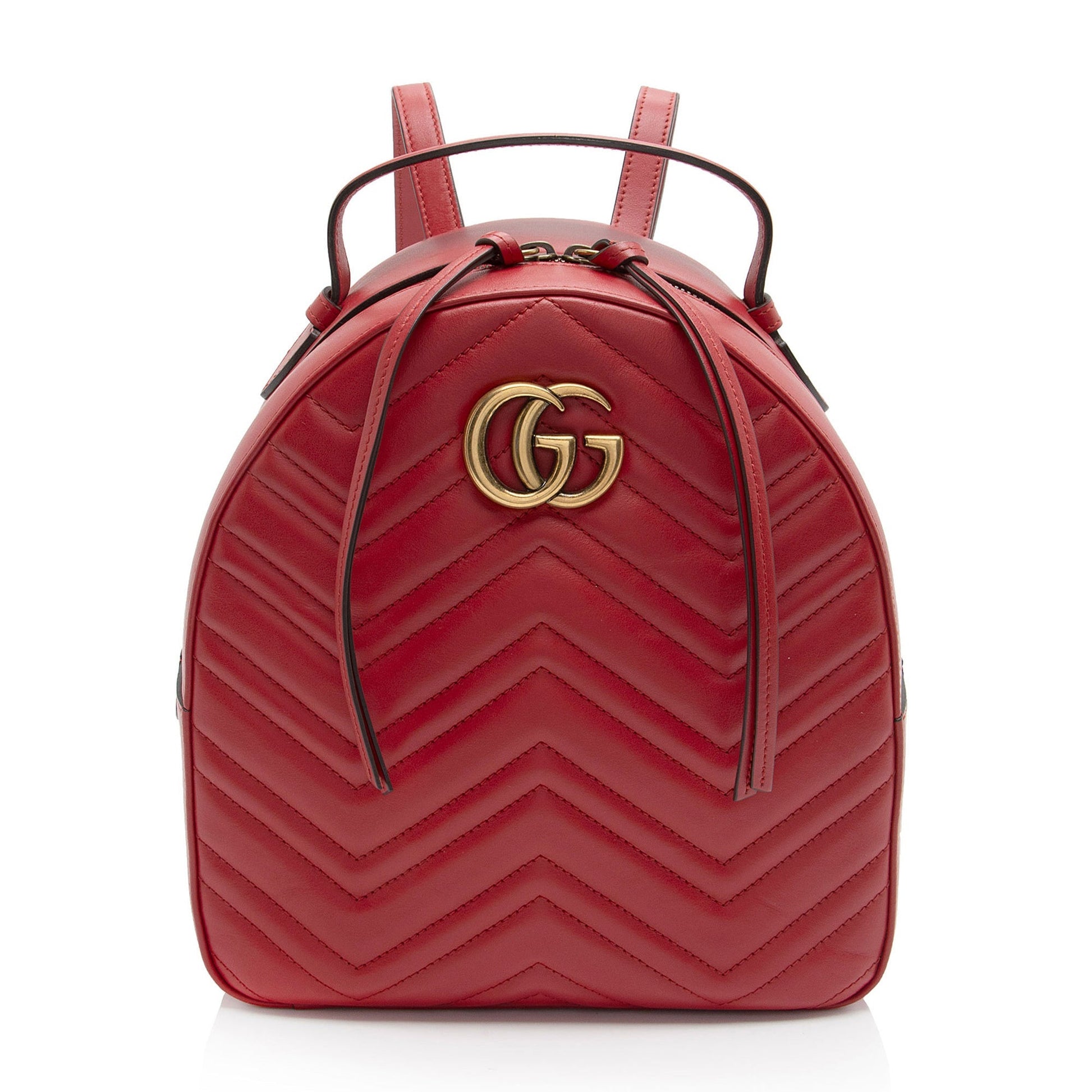 Gucci GG Marmont Backpack SHF-dnTU2B Matelasse Leather Red Shoulder Bag