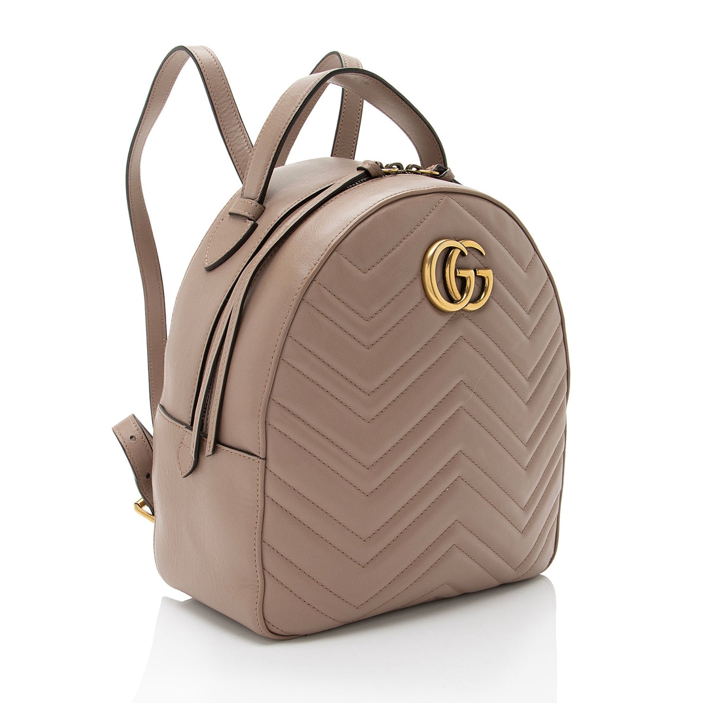 Gucci GG Marmont Backpack Matelasse Leather Brown Shoulder Bag Shf Fcxgqv
