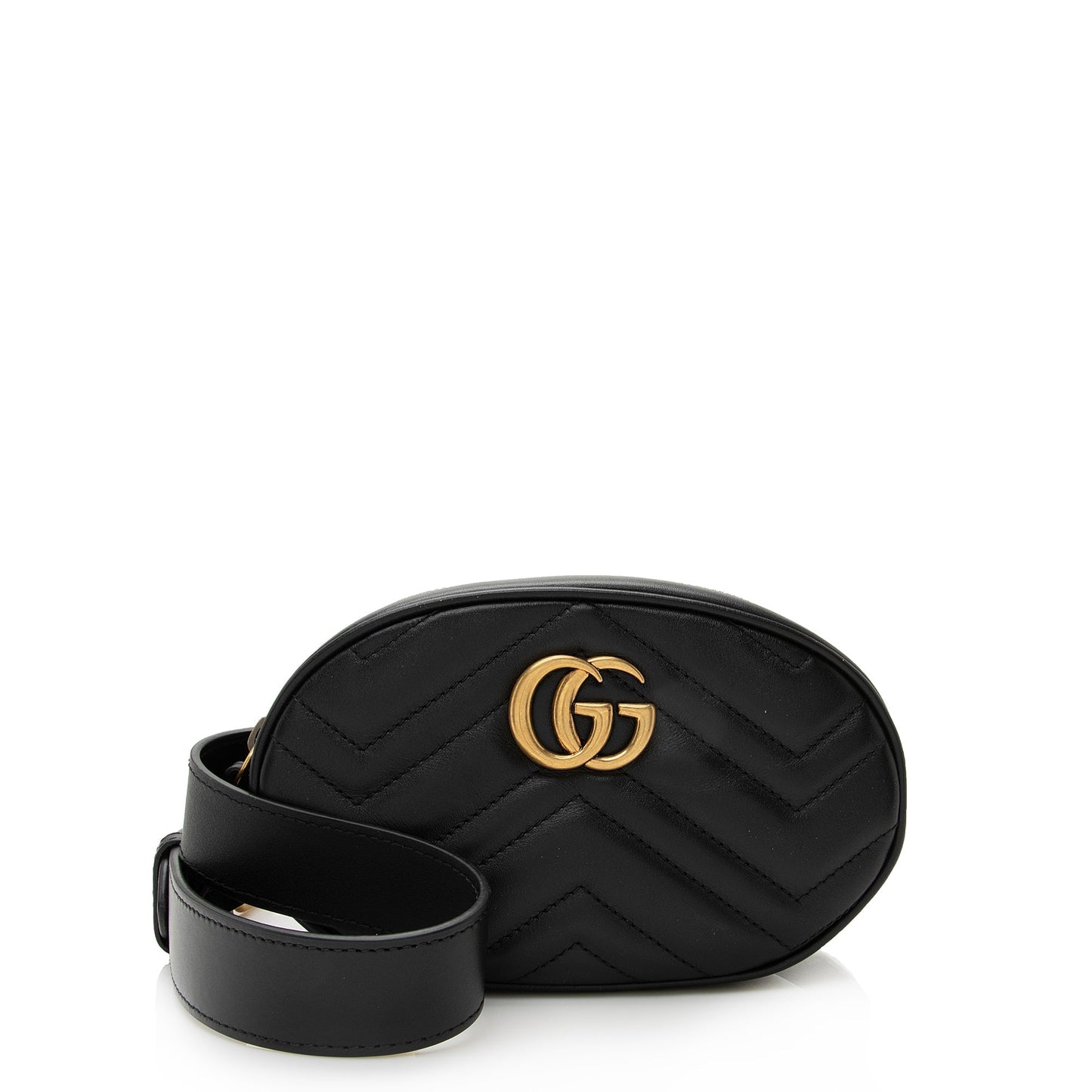 Gucci GG Marmont Belt - Size Matelasse Leather Black Accessory 75 Shf