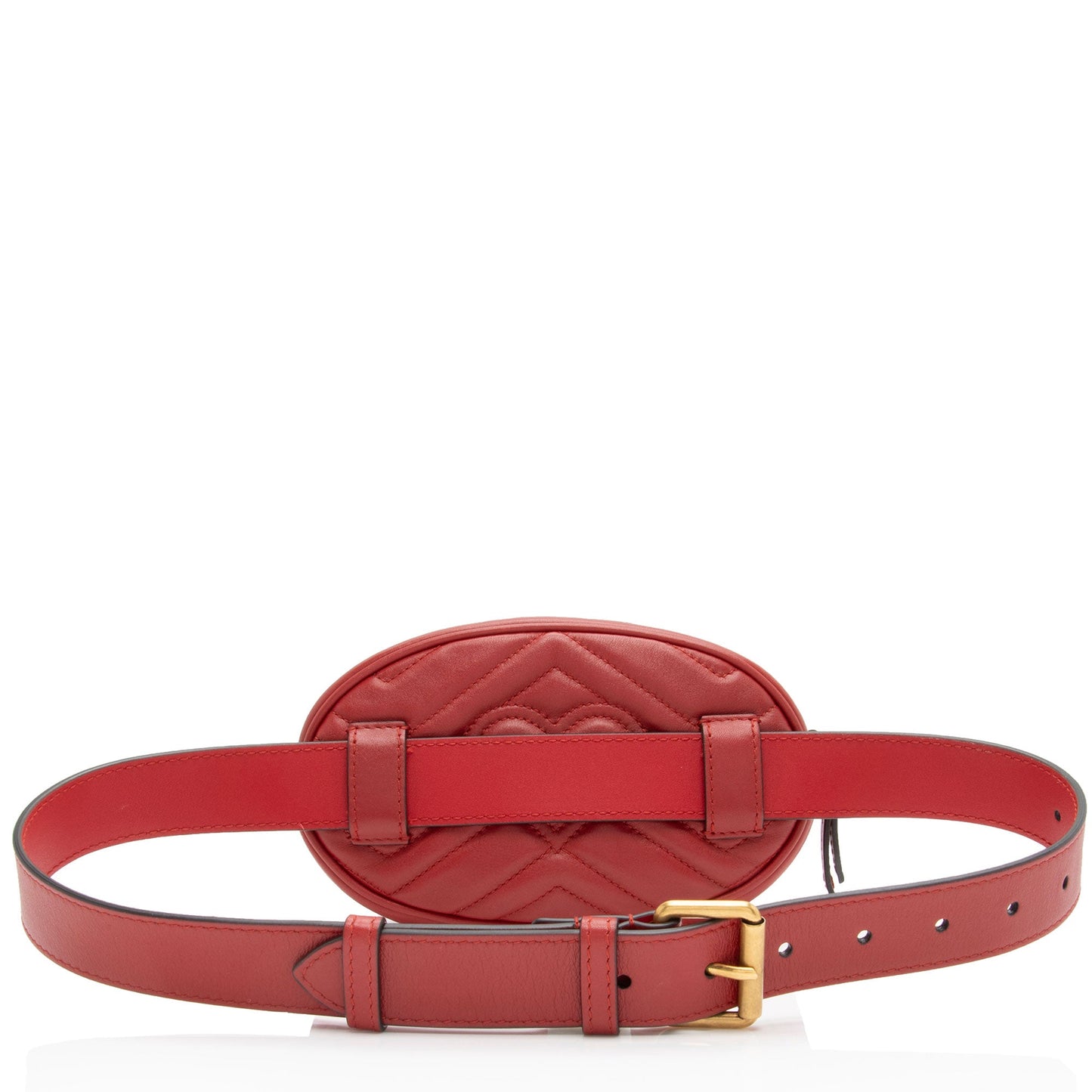 Gucci GG Marmont Belt - Size Matelasse Leather Red Accessory Shf Y2Bquj
