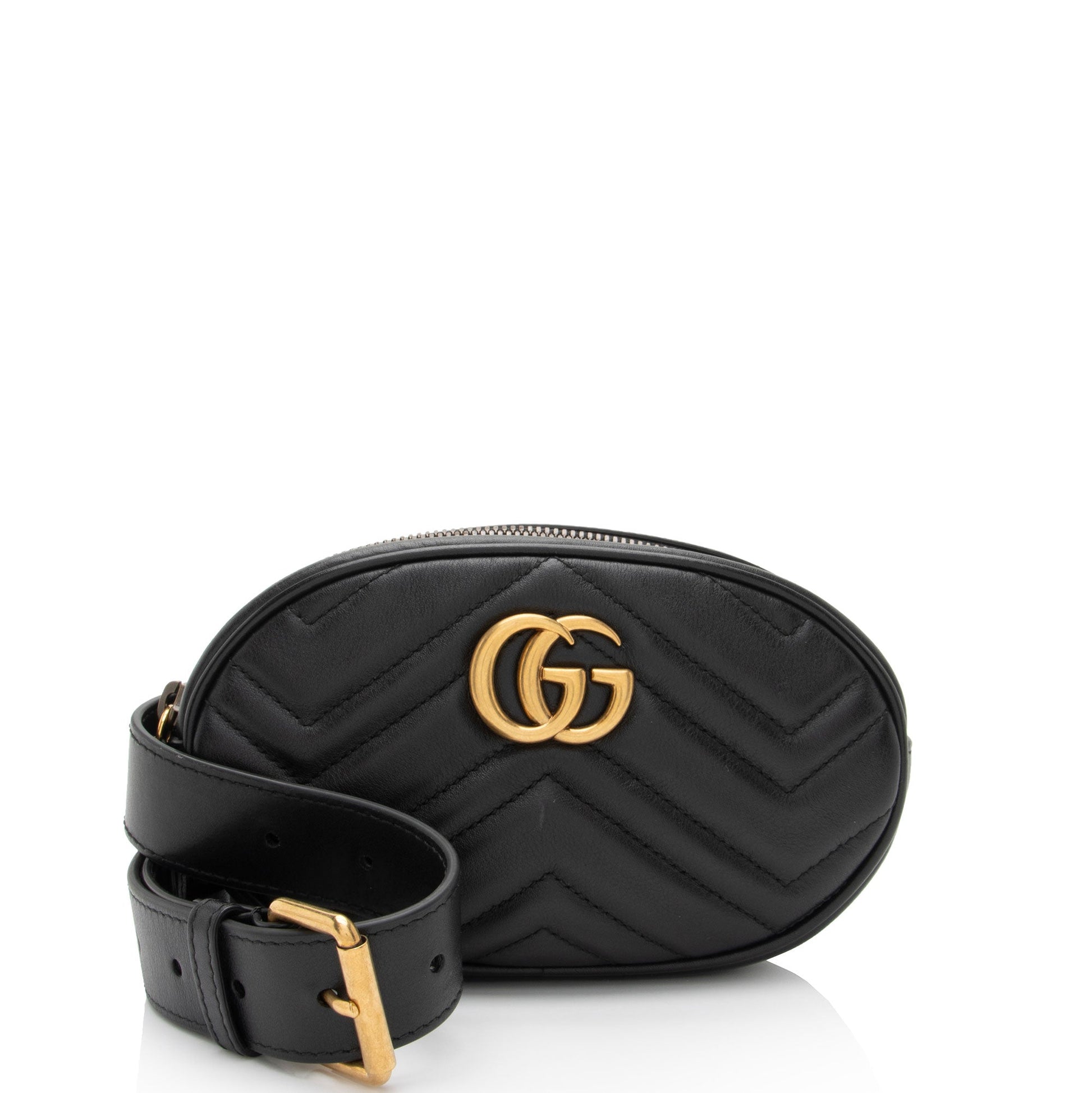 Gucci GG Marmont Belt - Size Matelasse Leather Black Accessory Shf Loosrt