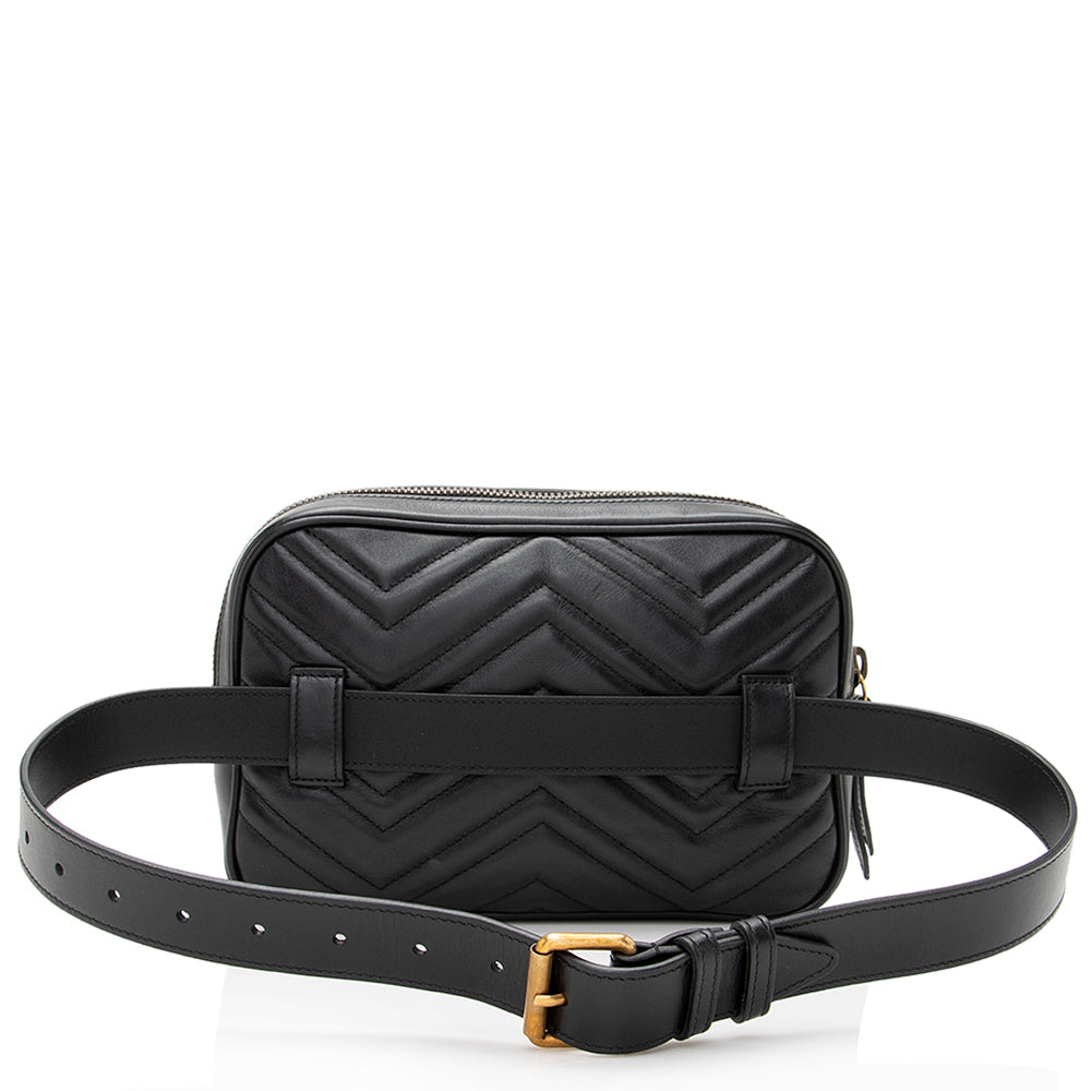 Gucci GG Marmont Belt - Size Matelasse Leather Black Large Accessory