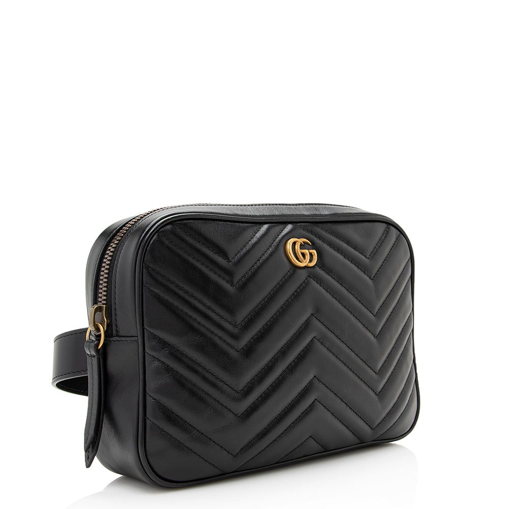 Gucci GG Marmont Belt - Size Matelasse Leather Black Large Accessory