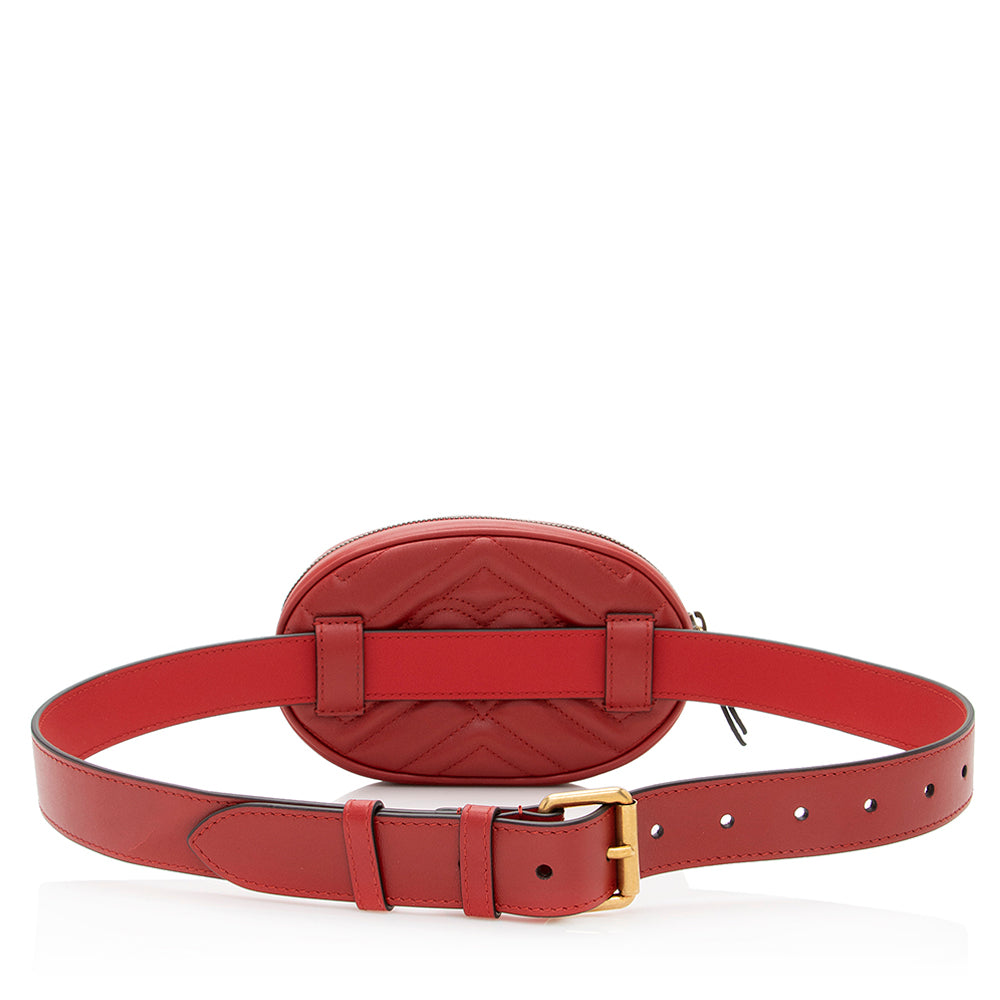 Gucci GG Marmont Belt - Size Matelasse Leather Red Accessory 85 Shf