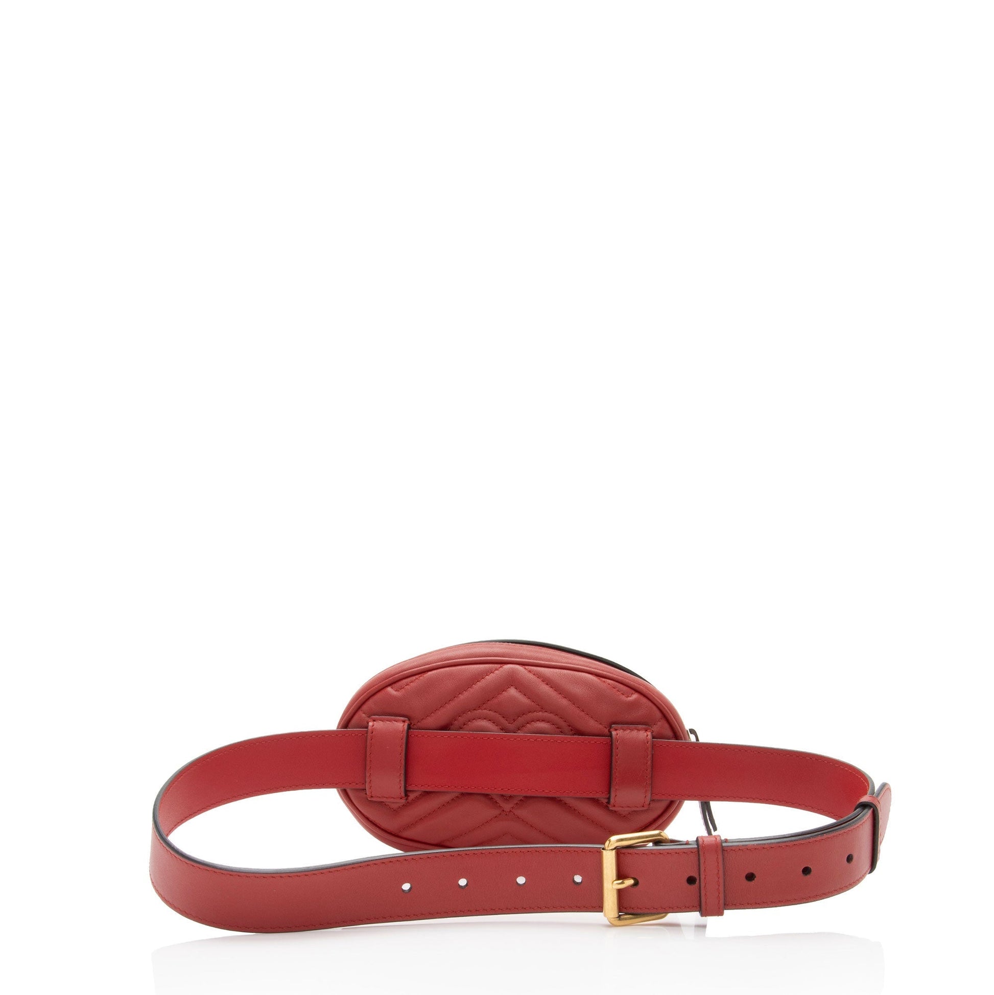 Gucci GG Marmont Belt - Size Matelasse Leather Red Accessory Shf 6Ayuwu