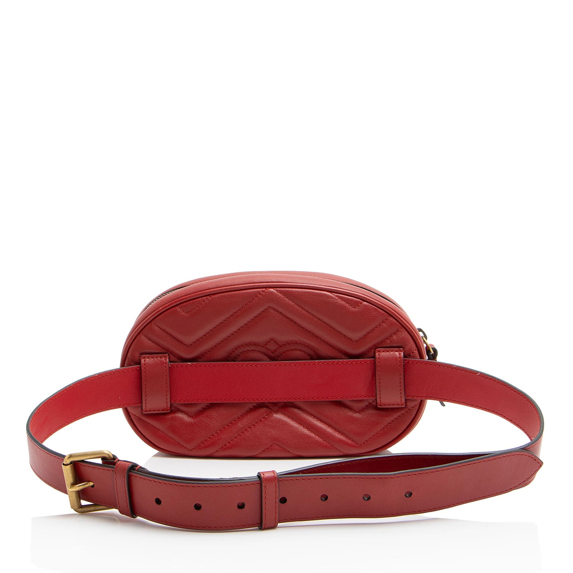 Gucci GG Marmont Belt - Size Matelasse Leather Red Accessory 38 95