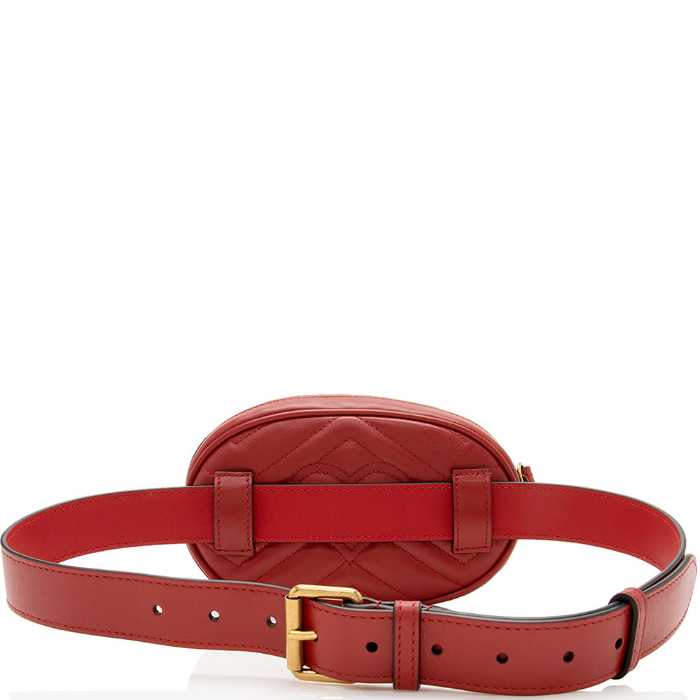 Gucci GG Marmont Belt - Size Matelasse Leather Red Accessory 9