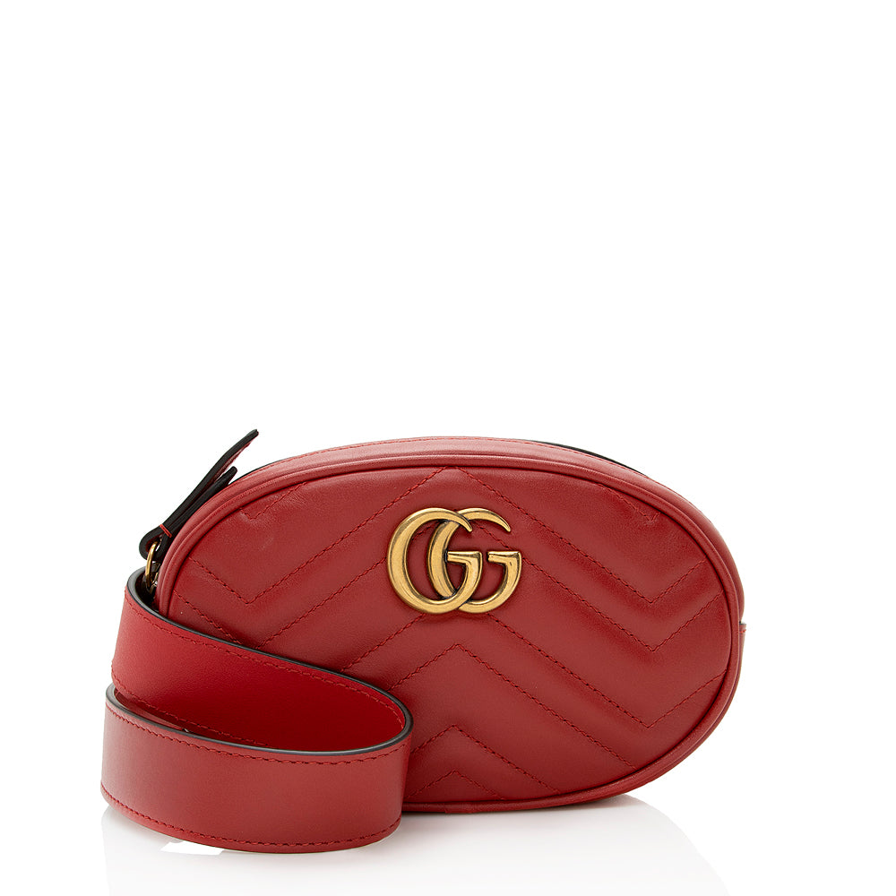Gucci GG Marmont Belt - Size Matelasse Leather Red Accessory 9