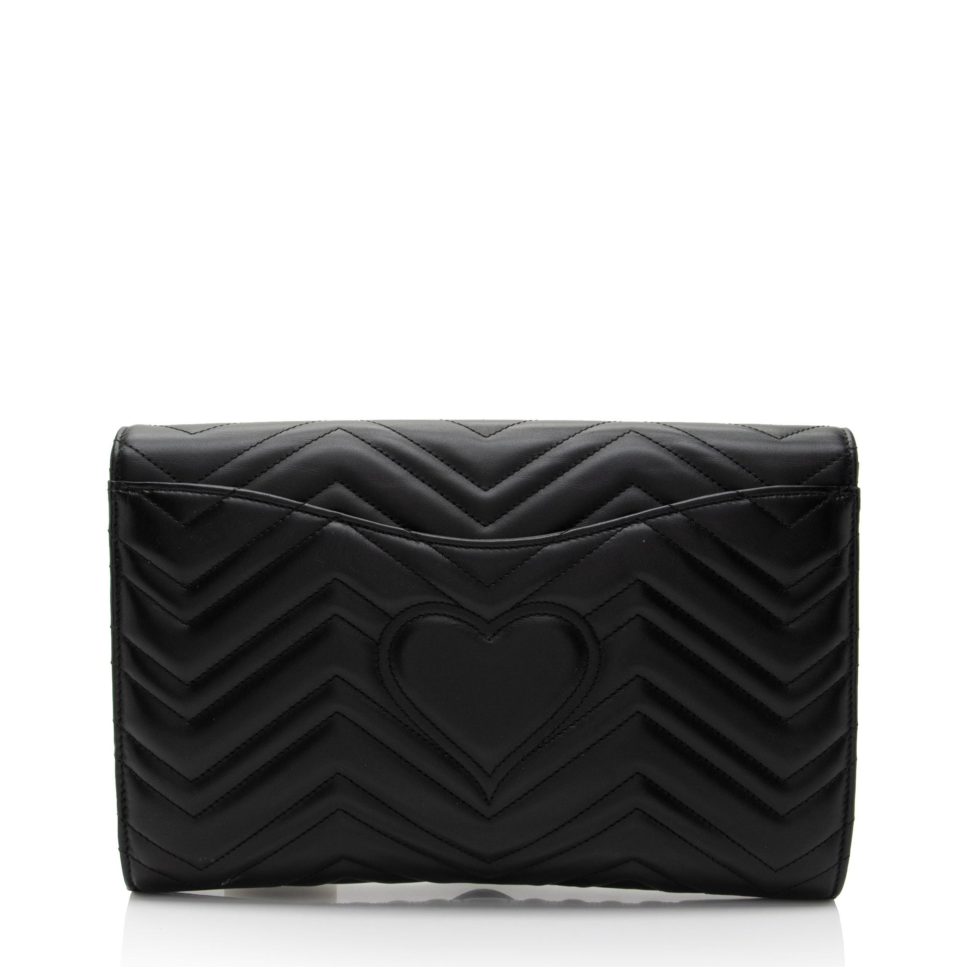 Gucci GG Marmont SHF-ZRS6E1 Matelasse Leather Black Clutch Bag