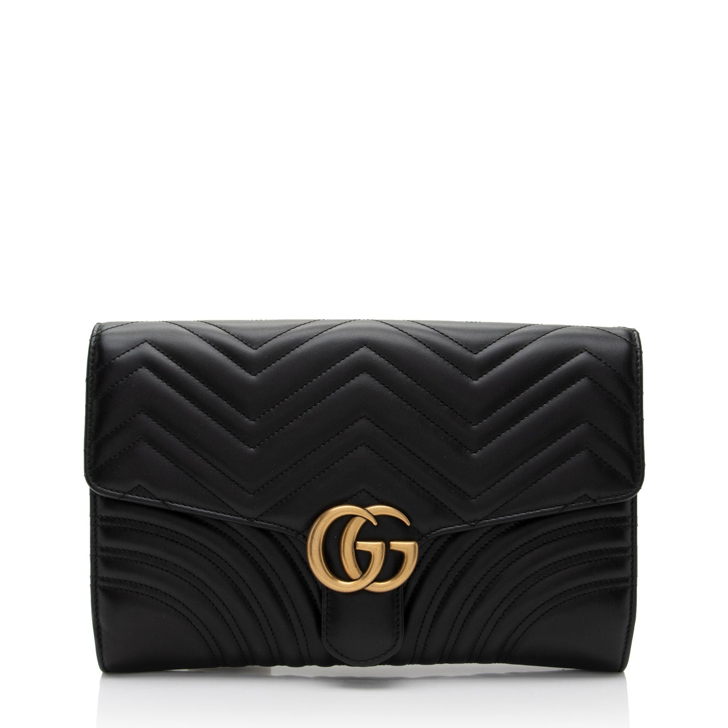 Gucci GG Marmont SHF-ZRS6E1 Matelasse Leather Black Clutch Bag