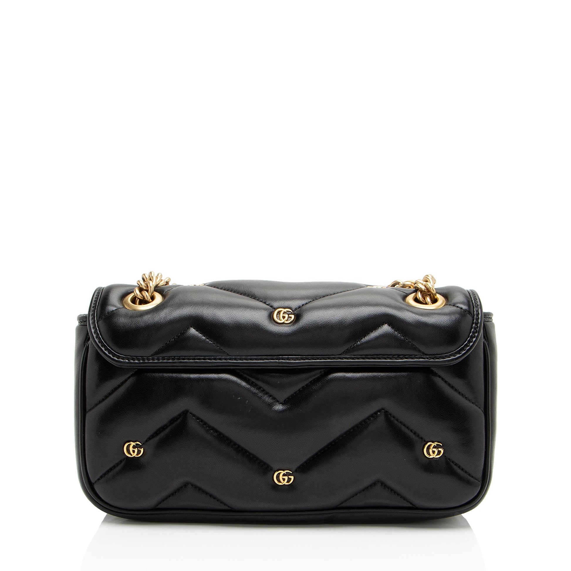 Gucci GG Marmont GG Studded Matelasse Leather Small Flap Crossbody Bag