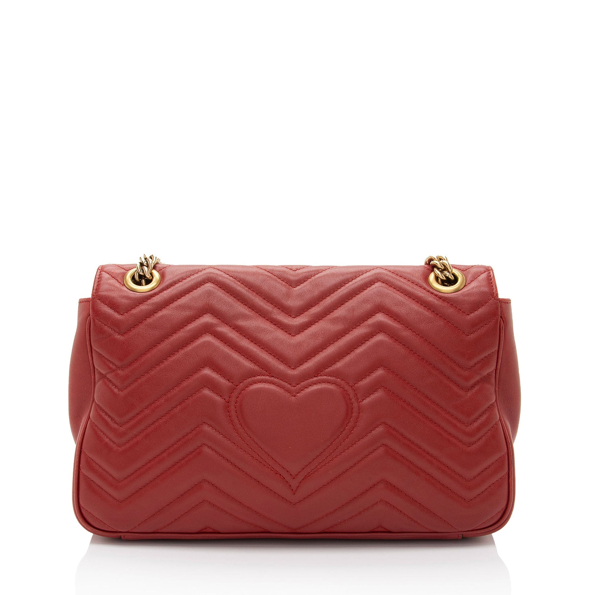 Gucci GG Marmont Flap SHF-nwt9t4 Matelasse Leather Red Medium Crossbody Bag