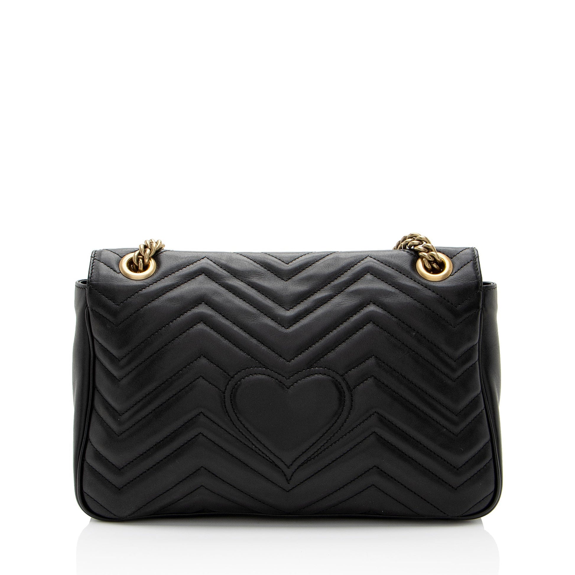 Gucci GG Marmont Flap Matelasse Leather Black Medium Crossbody Bag