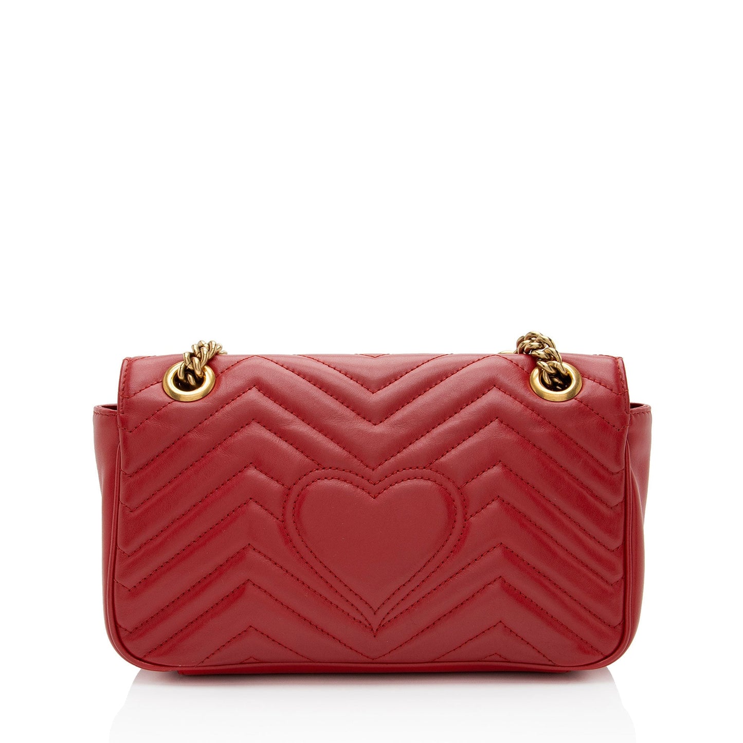 Gucci GG Marmont Flap Matelasse Leather Red Medium Crossbody Bag