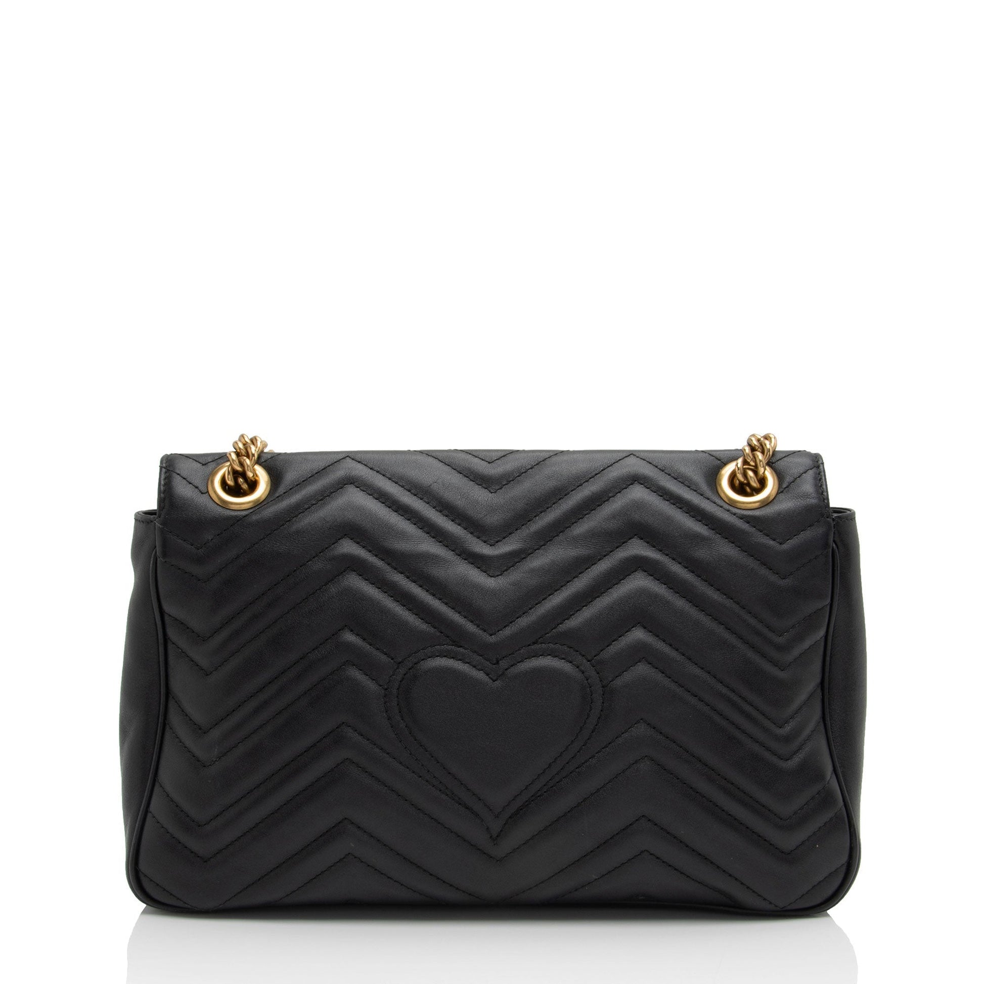 Gucci GG Marmont Flap SHF-VhM2jC Matelasse Leather Black Medium Crossbody Bag