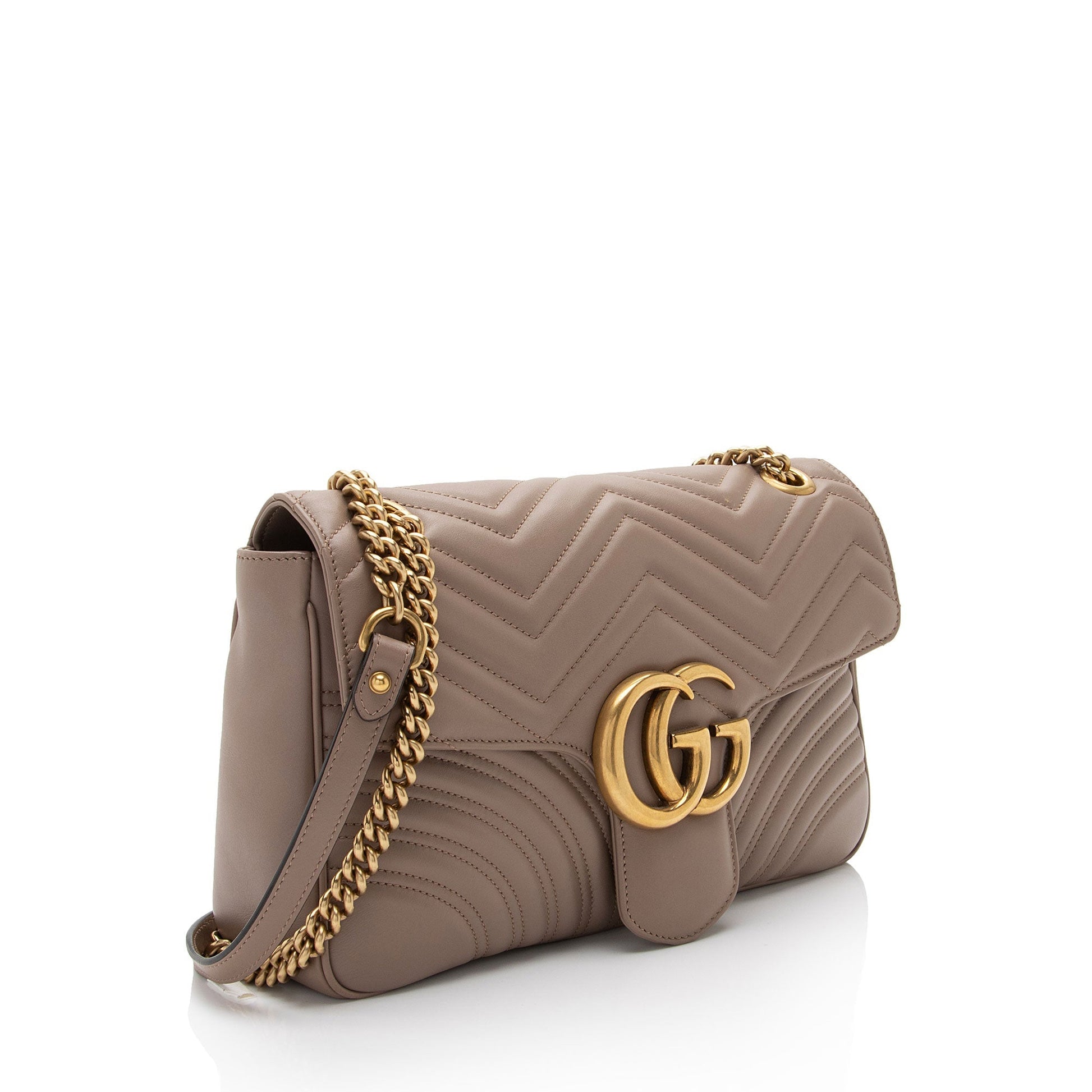 Gucci GG Marmont Flap SHF-EZthFS Matelasse Leather Beige Medium Crossbody Bag