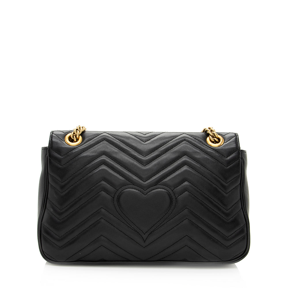 Gucci GG Marmont SHF Matelasse Leather Black Medium Crossbody Bag 4
