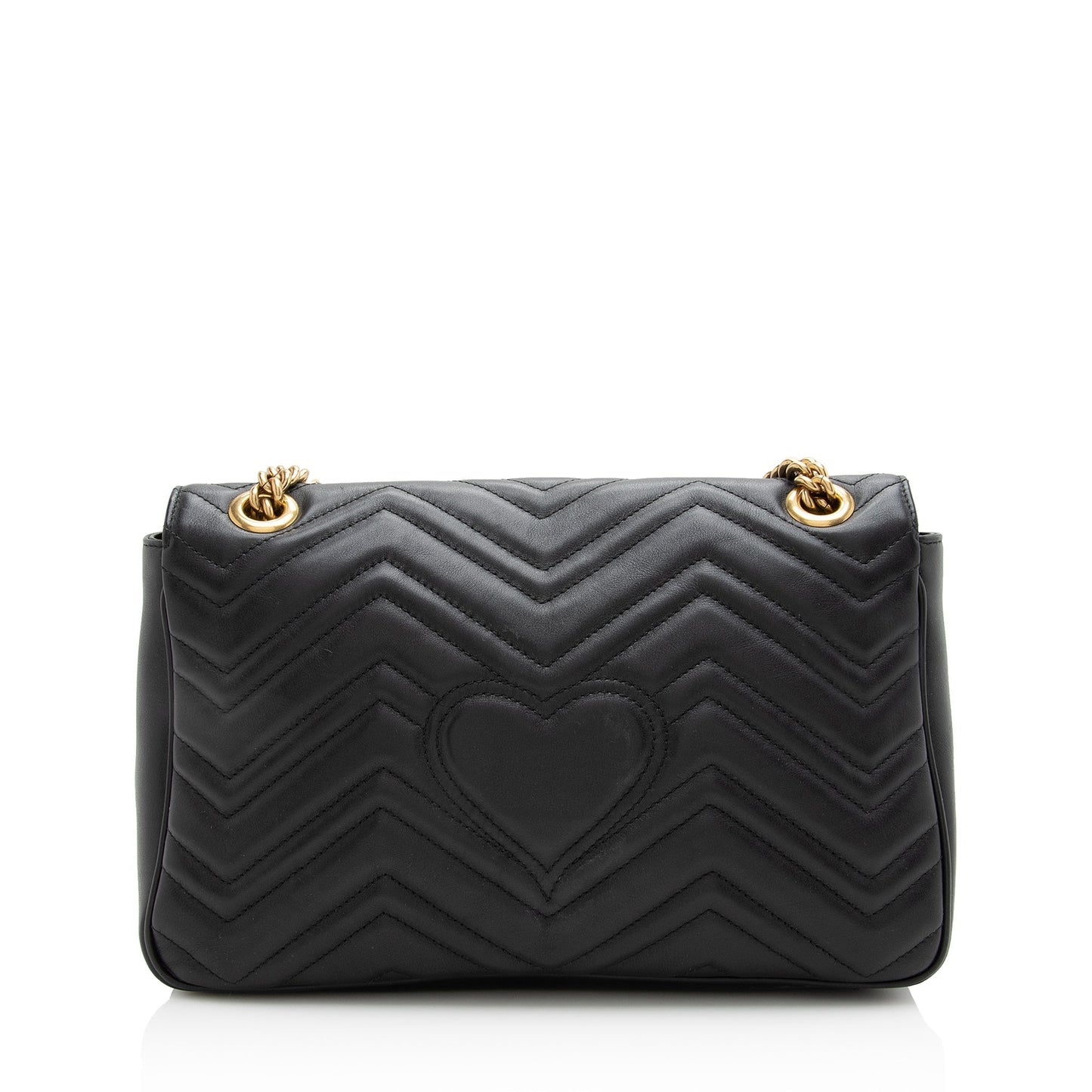 Gucci GG Marmont SHF Matelasse Leather Black Medium Crossbody Bag