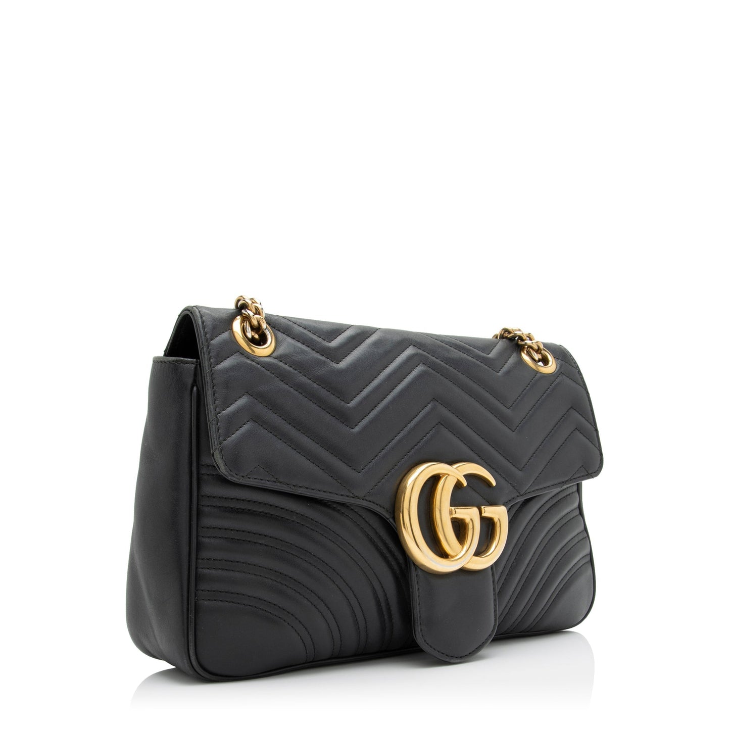 Gucci GG Marmont SHF Matelasse Leather Black Medium Crossbody Bag 3